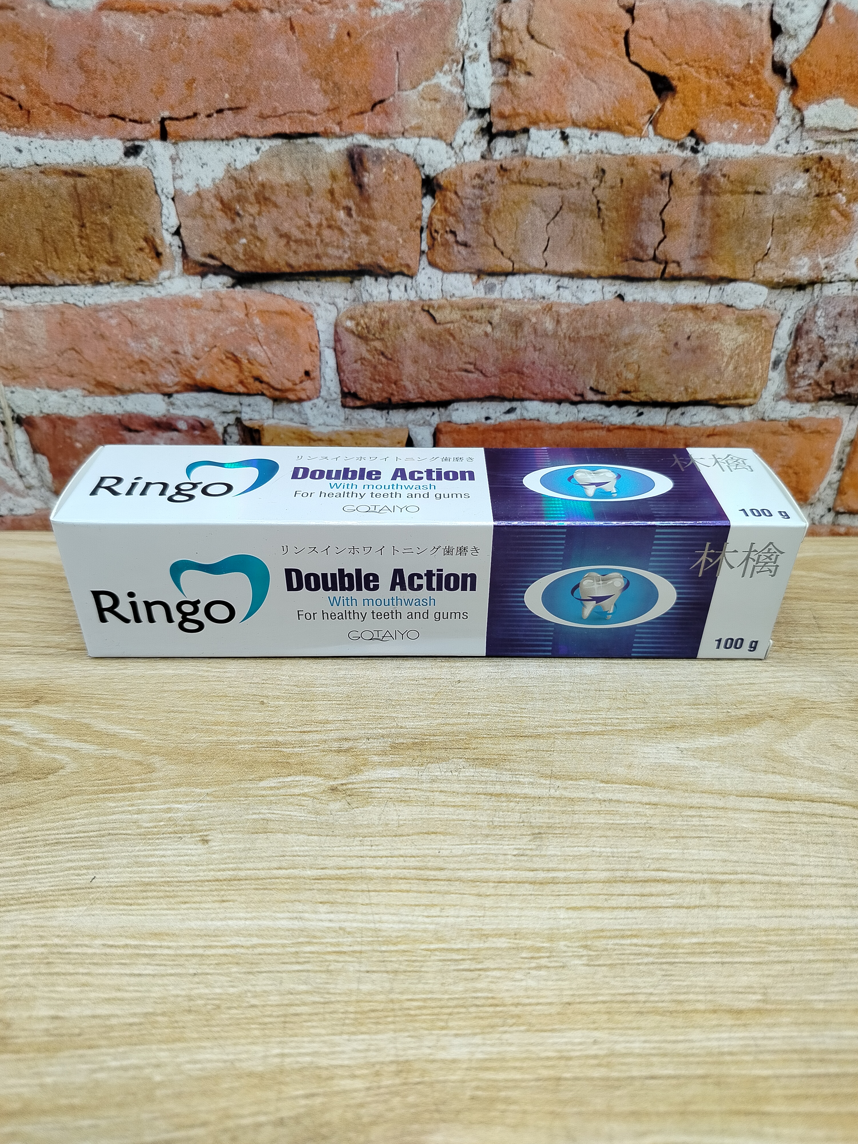 Gotaiyo Ringo Double Action Зубная паста отбеливающая с ополаскивателем 100 гр