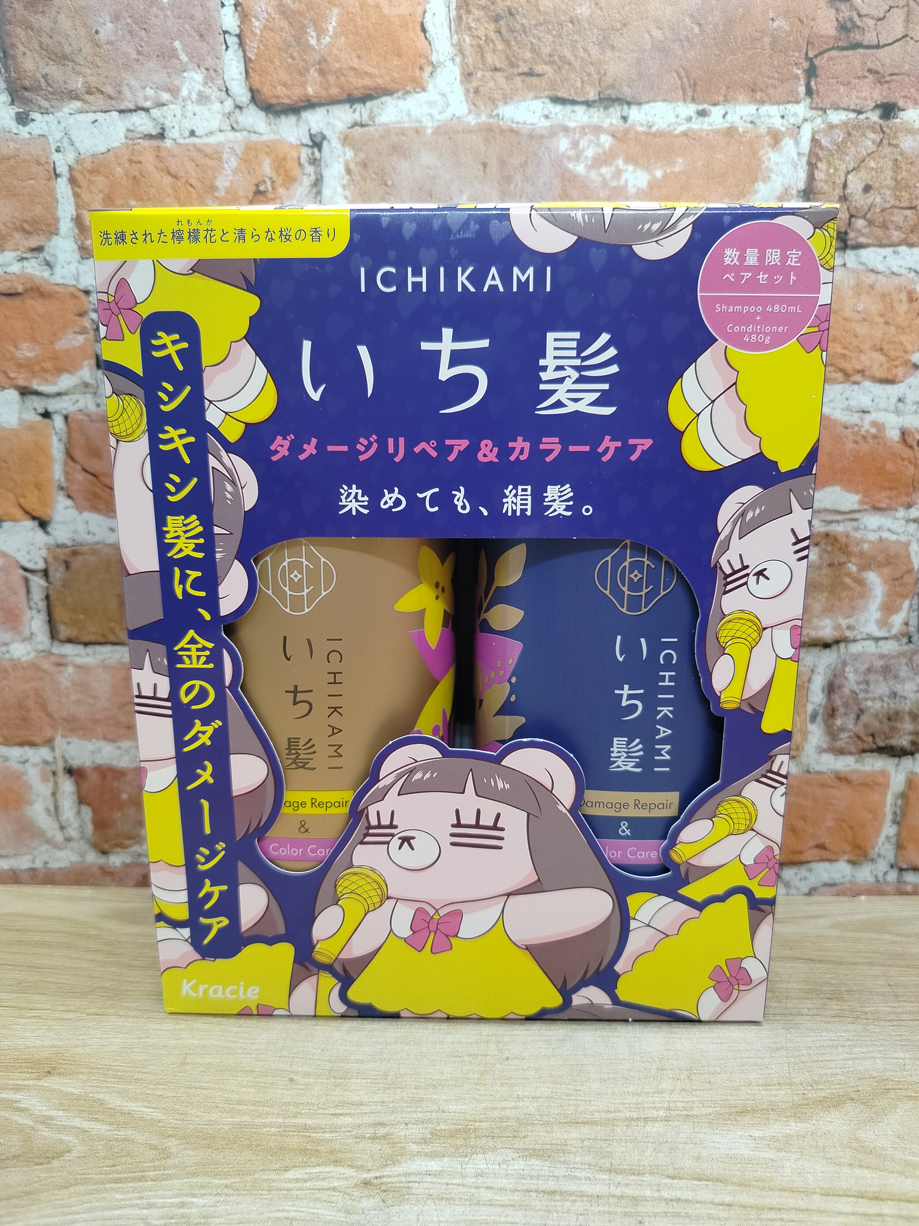 Kracie Ichikami Набор Damage Repair & Color Care: Шампунь 480 мл + кондиционер 480 гр для восстановления поврежденных волос и ухода за цветом