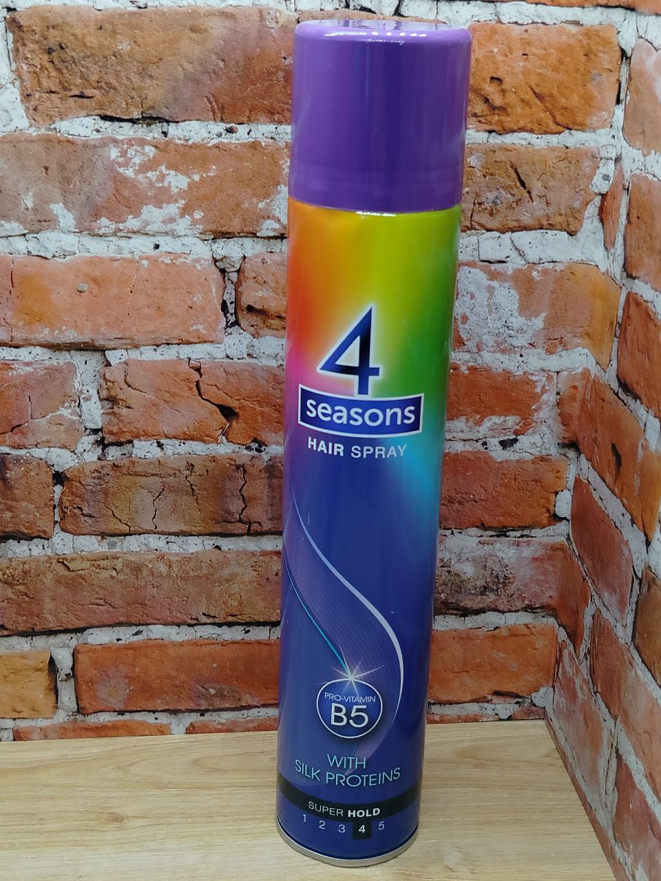 4 Seasons Hair Spray Pro-Vitamin B5 4 Super Hold  Лак для волос с протеинами шелка Супер фиксация 400 мл