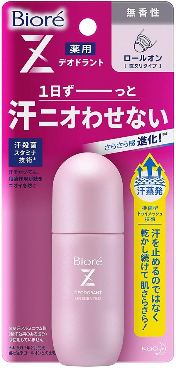 Kao Biore Deodorant Z Роликовый дезодорант-антиперсперспирант с антибактериальным эффектом аромат свежести 40 мл