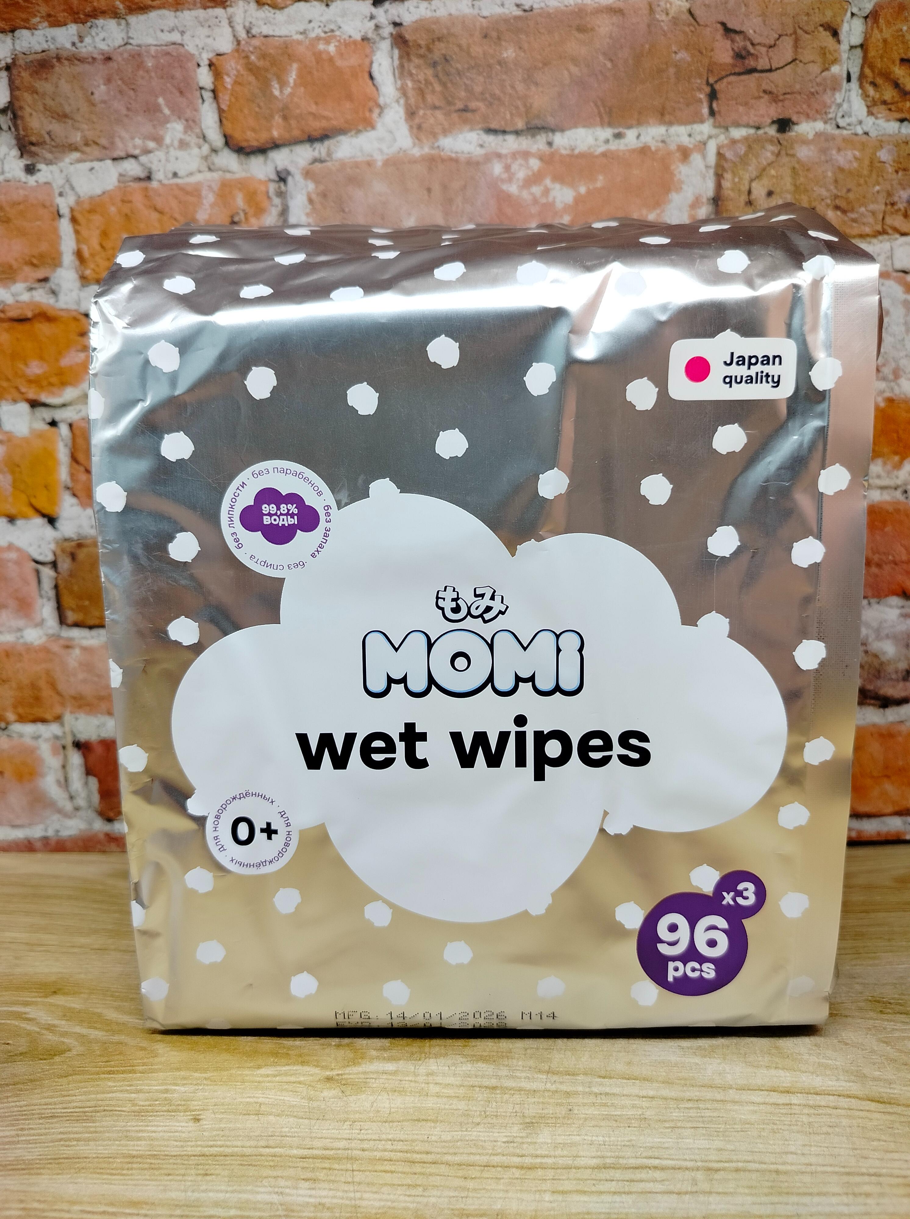 Momi Влажные салфетки 15*21 см 96 шт 3 упаковки