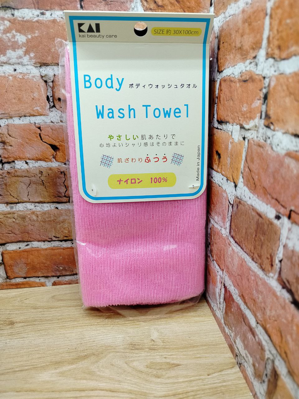 Kai Body Wash Towel Мочалка для тела средней жесткости розовая