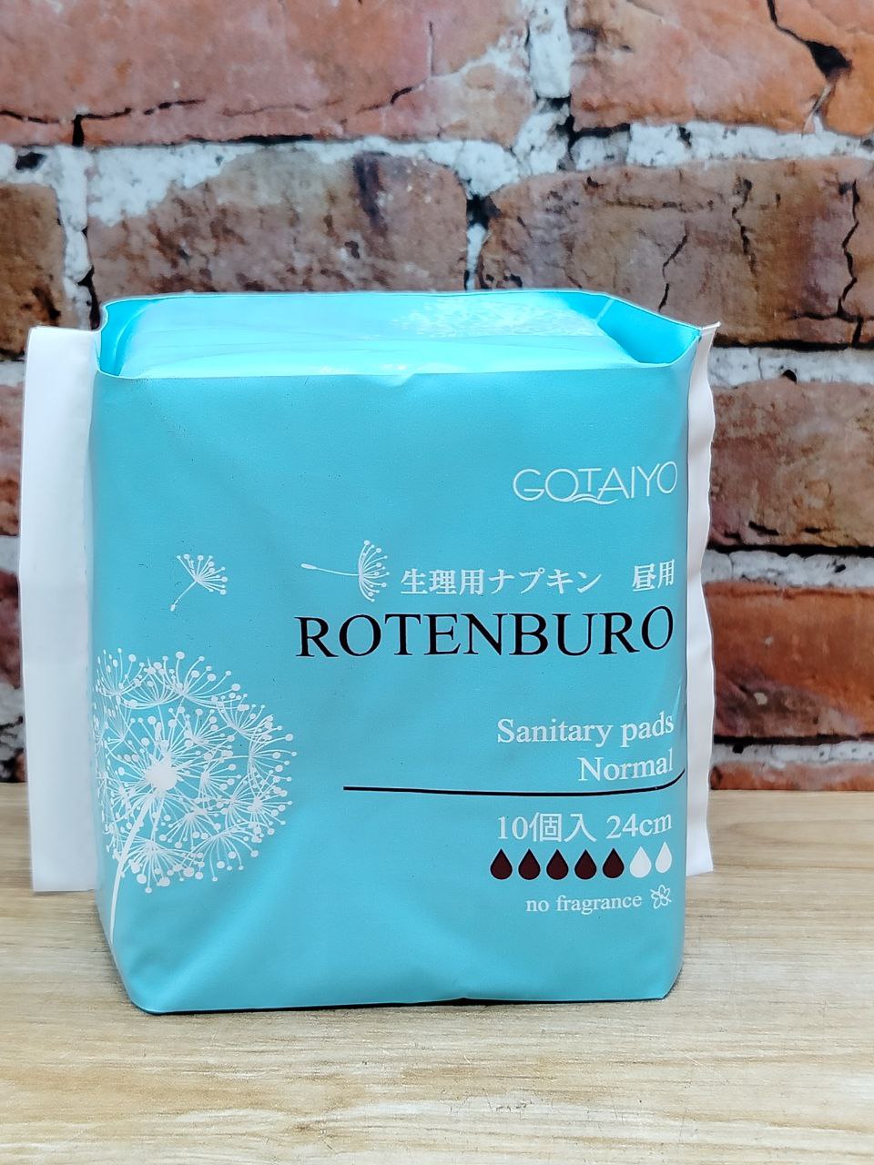 Gotaiyo Rotenburo Sanitary Pads Normal Прокладки женские гигиенические с крылышками тонкие без отдушек 24 см 5 капель 10 шт