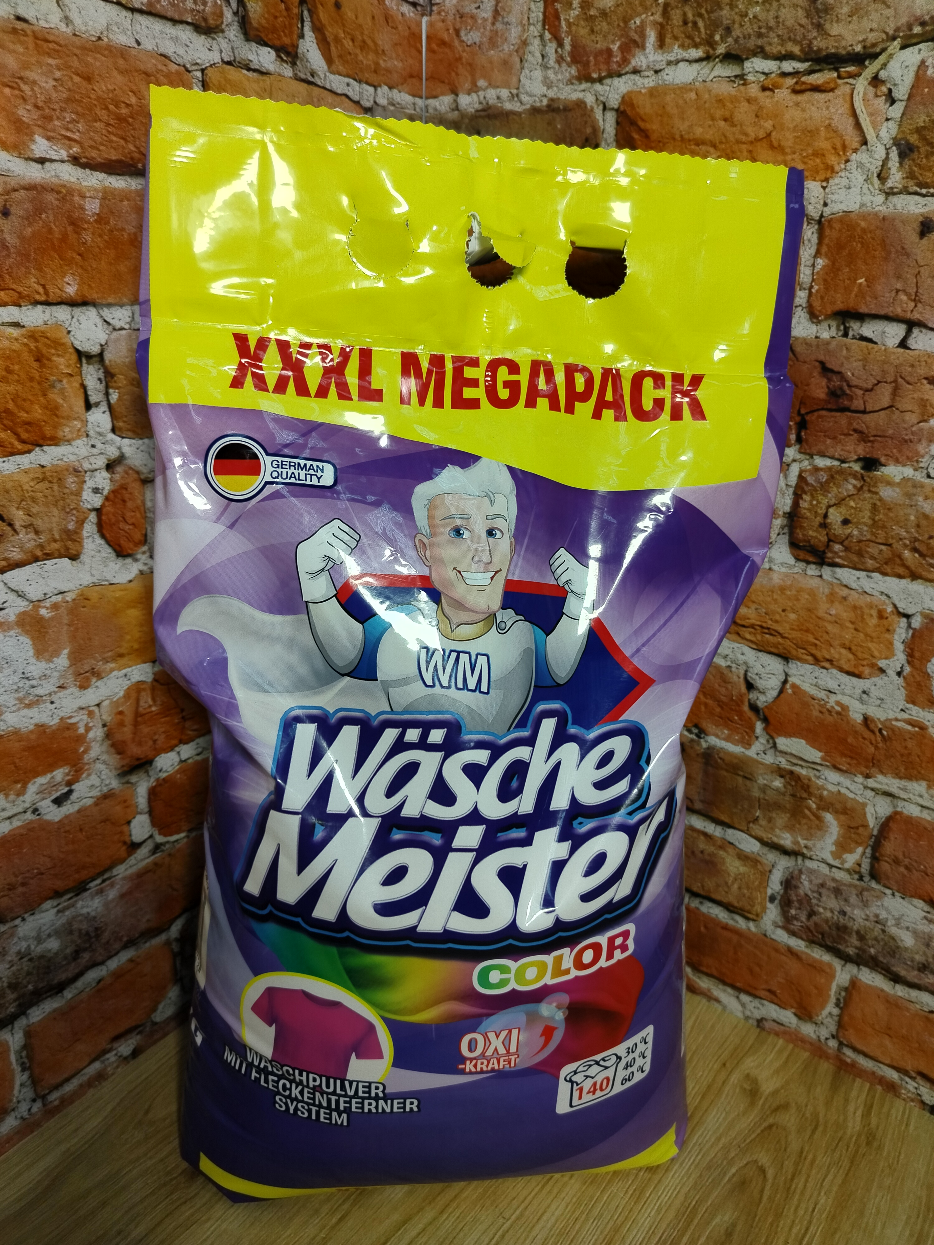 Wasche Meister Waschpulver Color Стиральный порошок для цветных тканей 10,5 кг на 140 стирок в мягкой упаковке