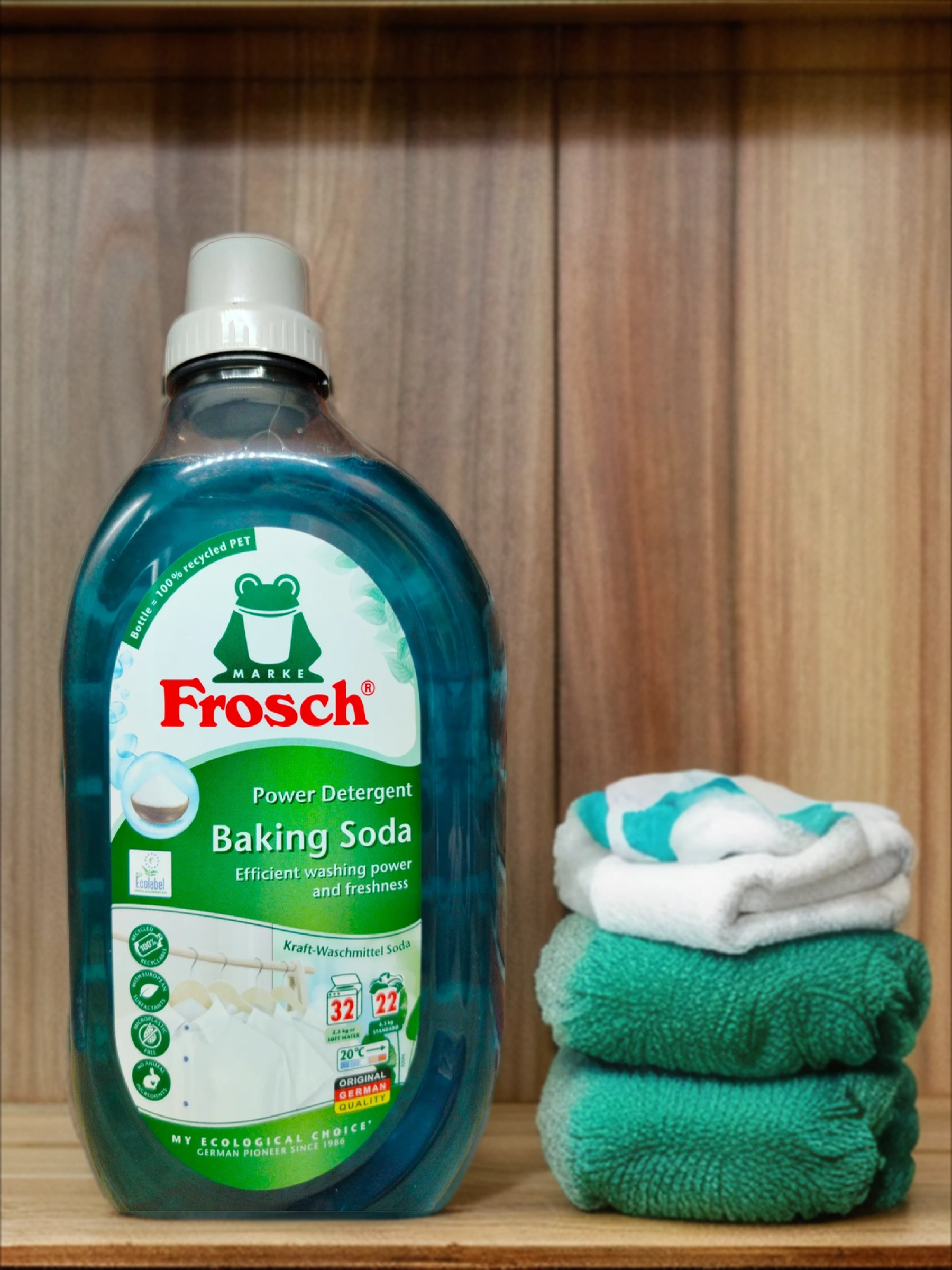 Frosch Power Detergent Baking Soda Жидкое средство для стирки белого Сода 1.5 л на 22 стирки