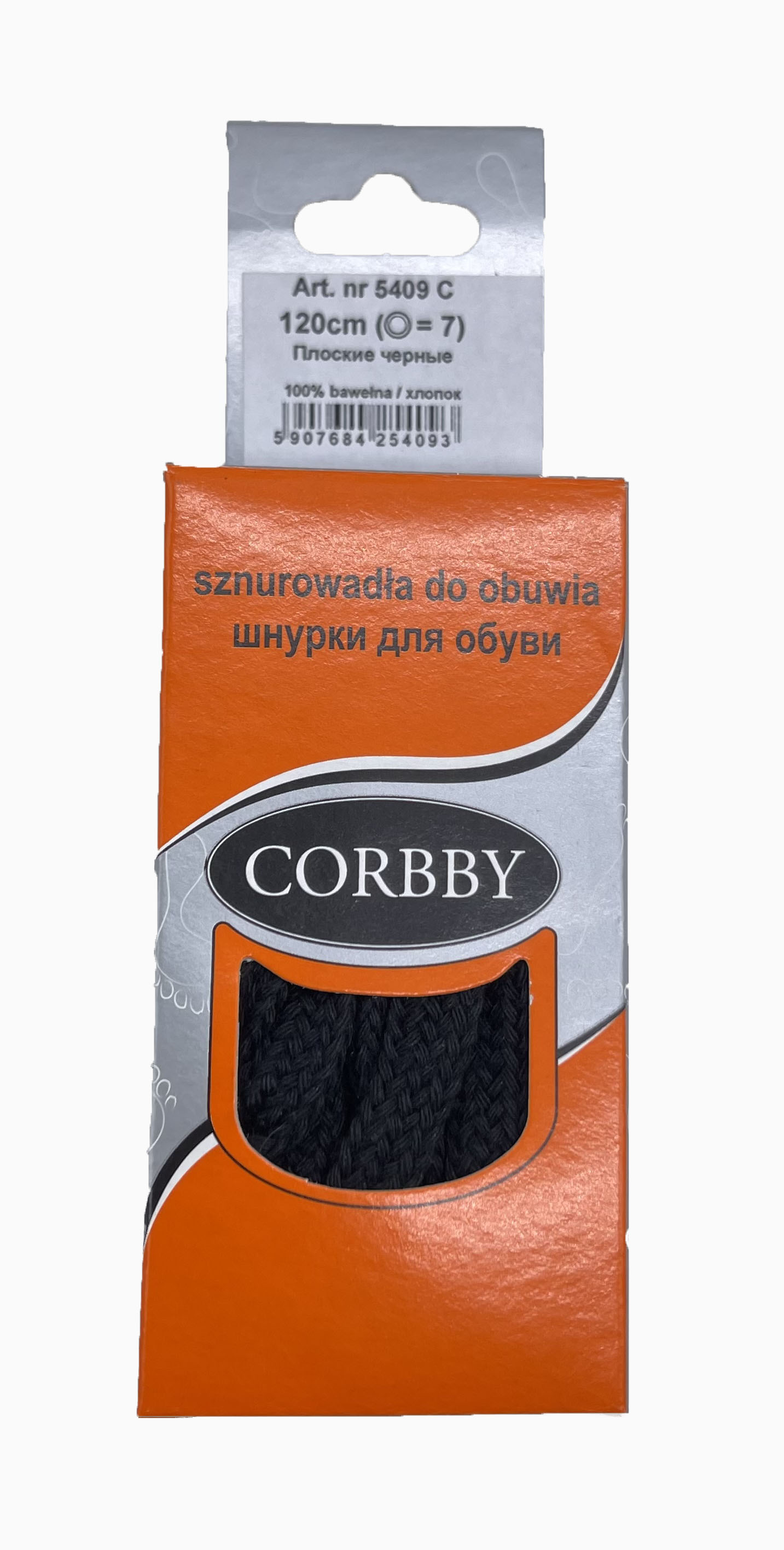 Corbby Шнурки 120 см Плоские Черные