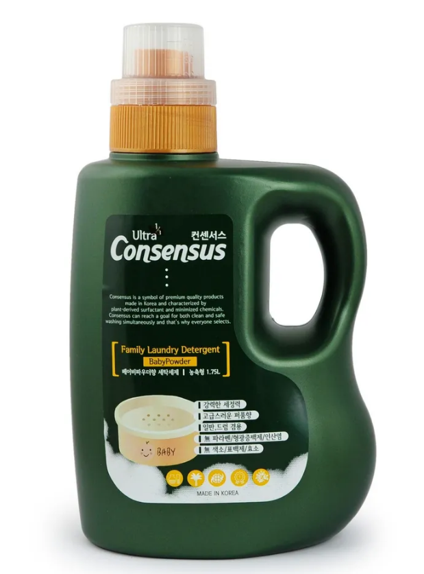 Consensus Liquid Laundry Detergent Суперконцентрированное жидкое средство для стирки, аромат детской присыпки, 1,75 л
