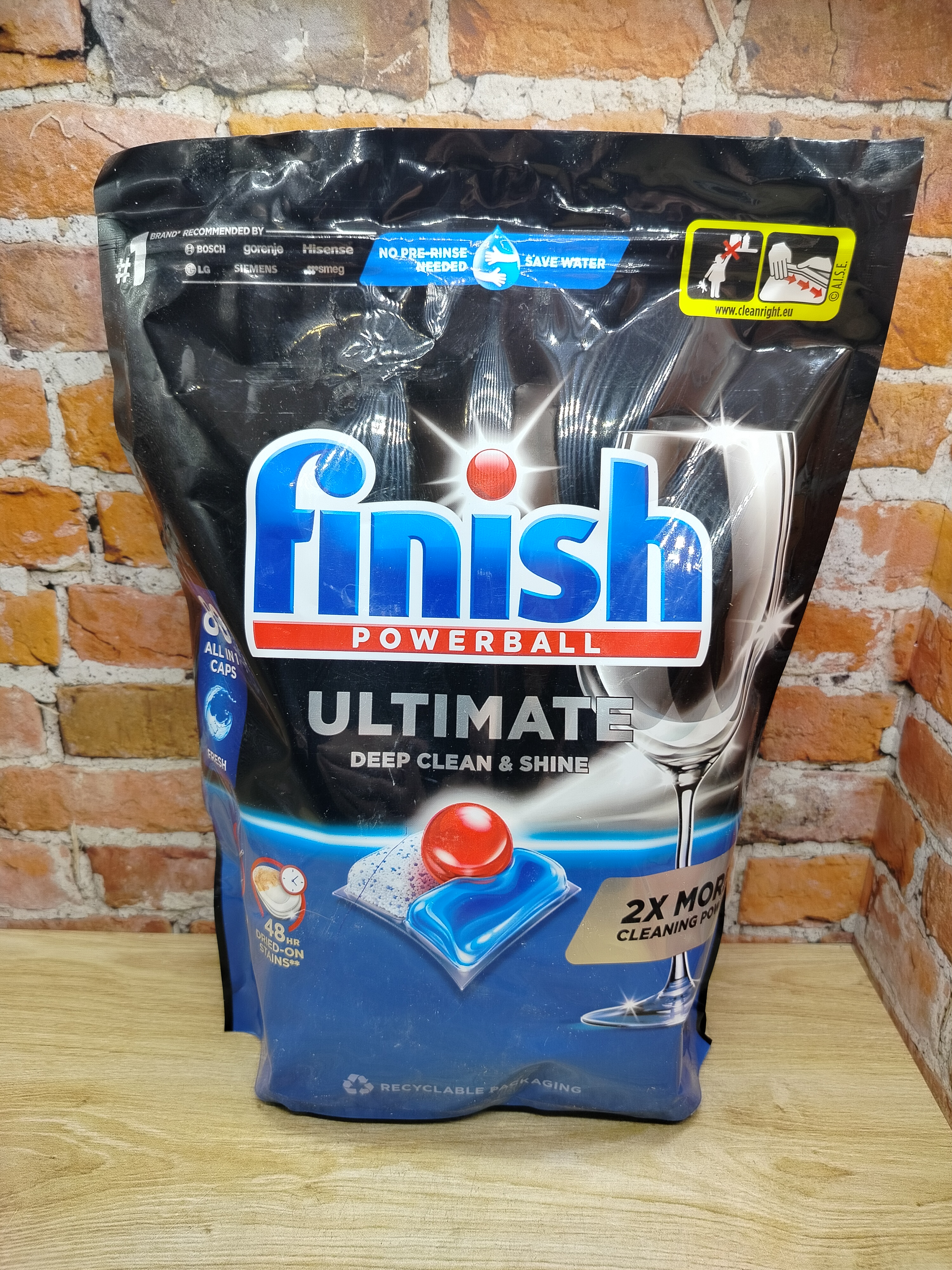 Finish PowerBall Ultimate All In 1 Капсулы для посудомоечной машины 80 шт 1032 гр в zip-пакете