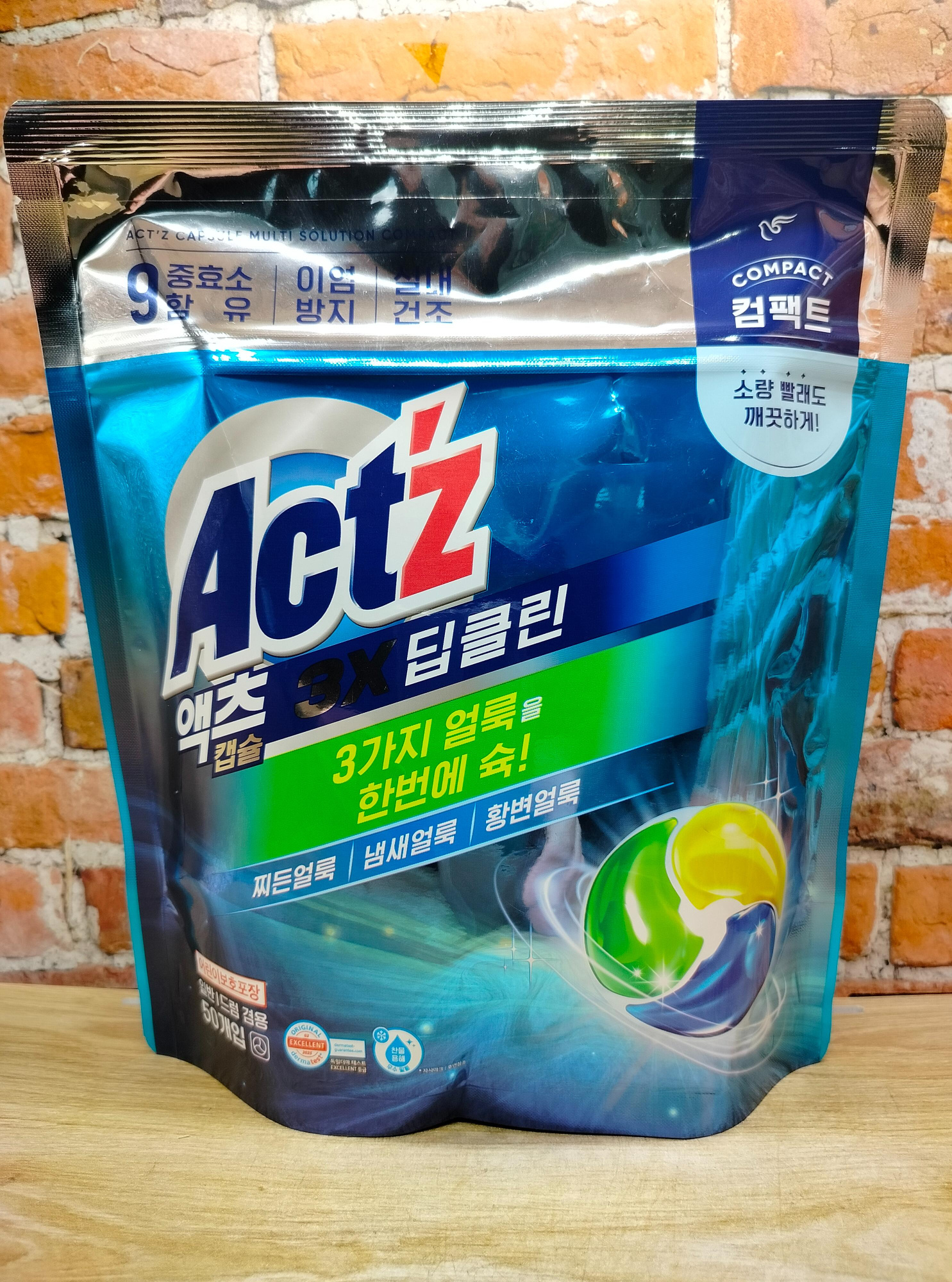 Pigeon Act'z Compact 3x Deep Clean Капсулы для стирки Глубокое очищение 50 шт
