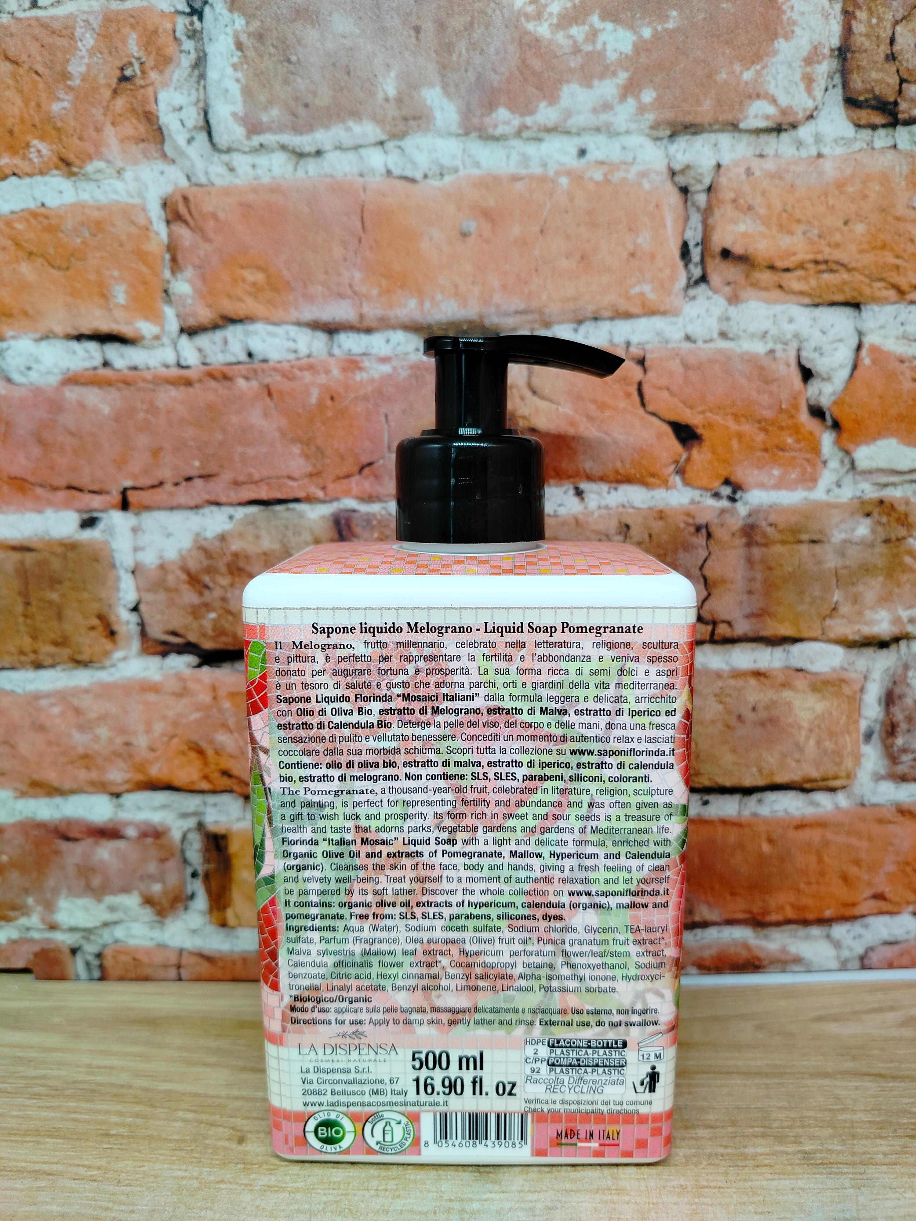 Florinda Liquid Soap Pomegranate Жидкое мыло натуральное на основе растительных масел Гранат 500 мл