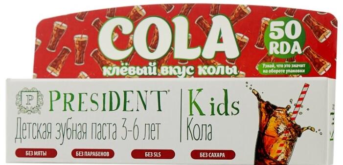 PresiDENT Kids Детская зубная паста 3-6 лет Кола 30 мл