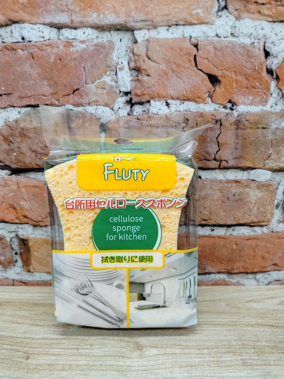 Gotaiyo Fluty Губка для кухни из целлюлозы, 1шт, цвет в ассортименте