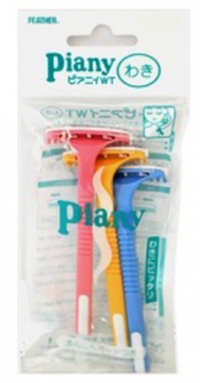 Feather Piany Одноразовые бритвенные станки для тела с одним лезвием и защитой от порезов 3 шт