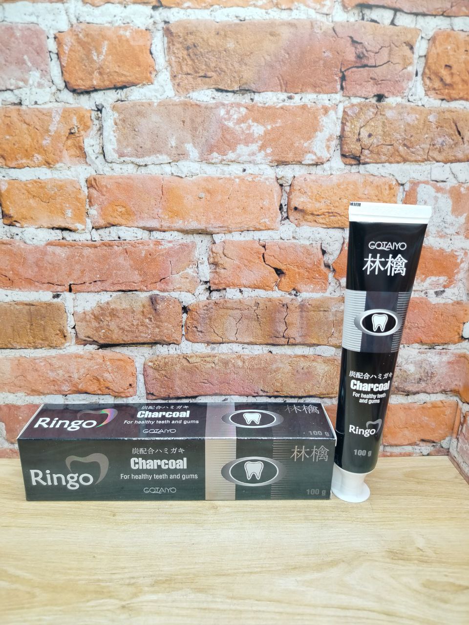 Gotaiyo Ringo Зубная паста отбеливающая Charcoal 100 гр