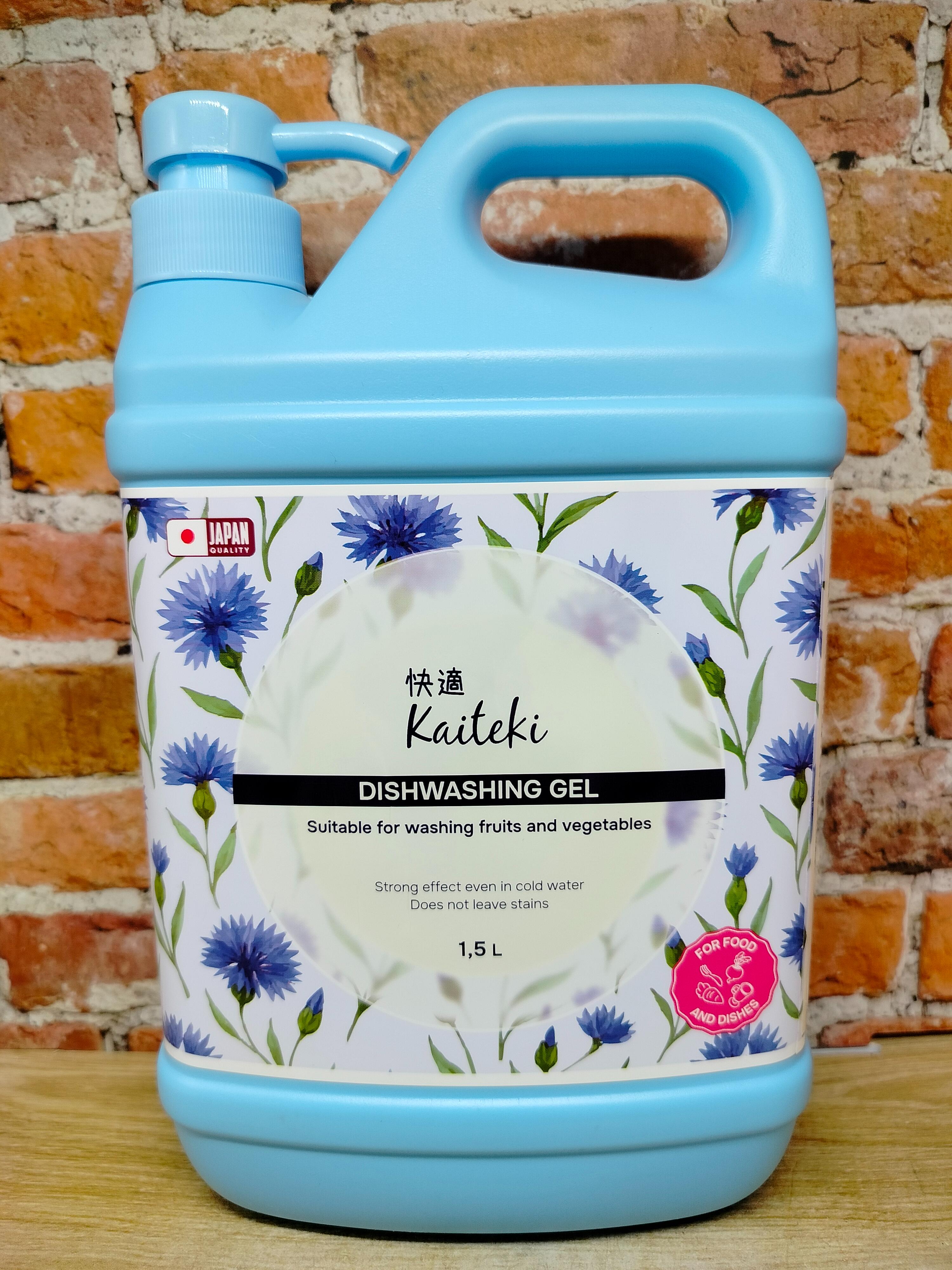 Kaiteki Dishwashing Gel Sweet Comflower Средство для мытья посуды, овощей и фруктов Эко Васильки 1,5 л