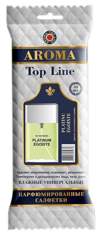 Aroma Top Line влажные универсальные парфюмированные салфетки Platinum Egoiste 30шт