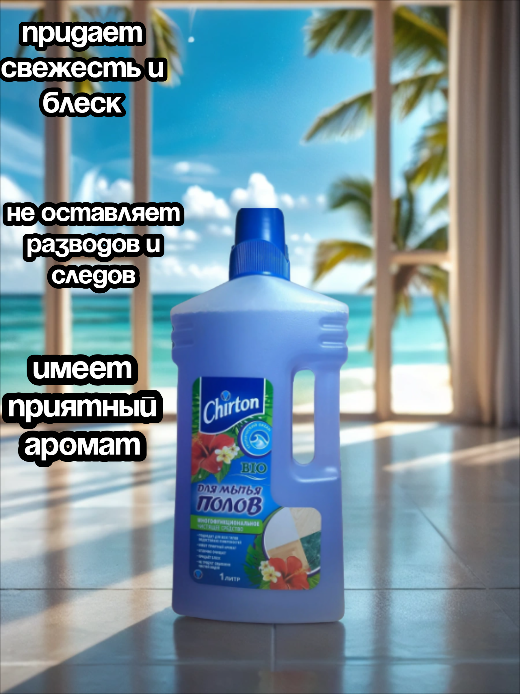 Chirton Многофункциональное чистящее средство для мытья полов Тропический океан 1000 мл