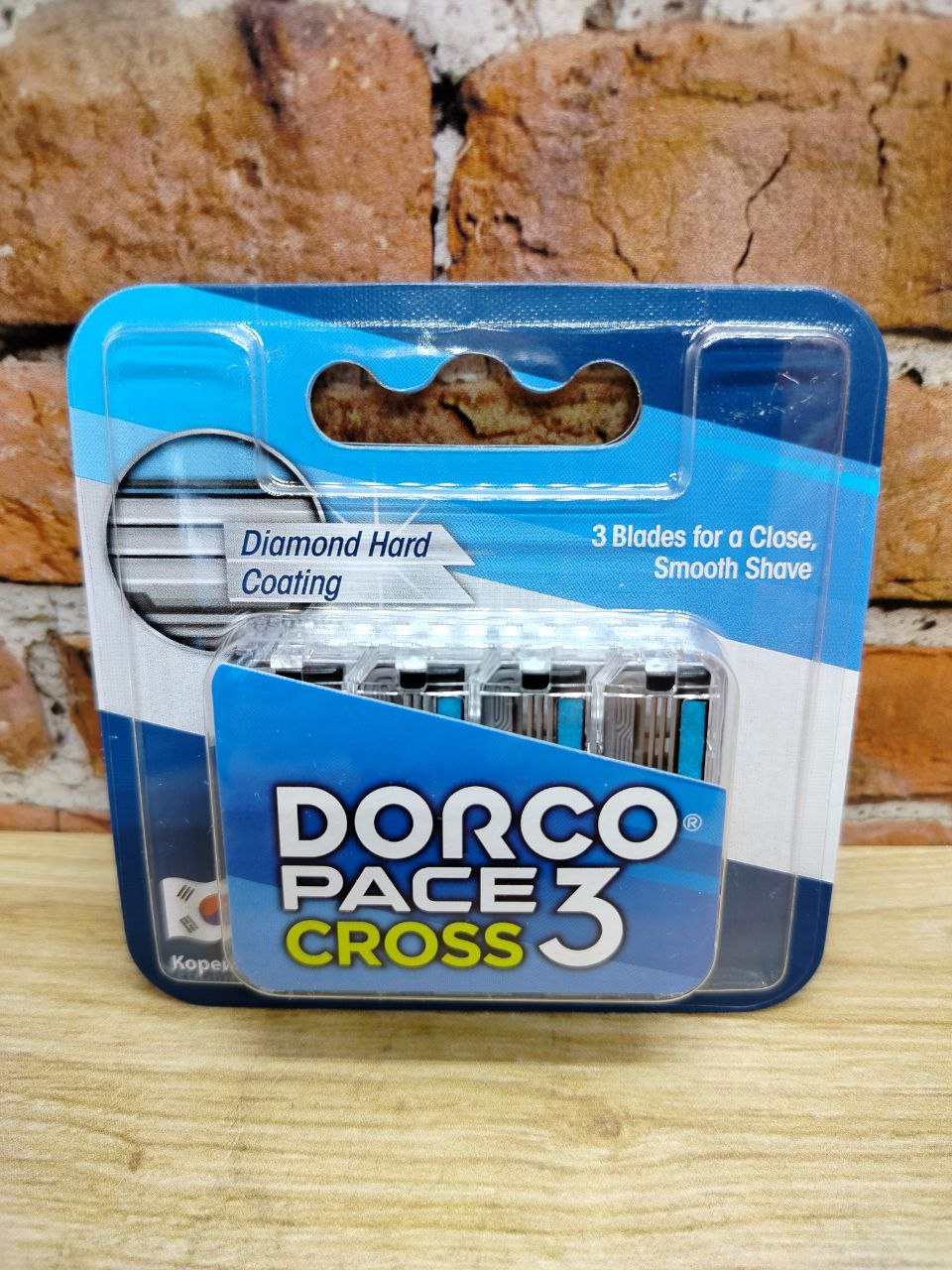 Dorco PACE 3 Cross Сменные кассеты c 3-мя лезвиями для бритвенного станка 4 шт