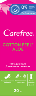 CareFree Cotton Feel Aloe Прокладки ежедневные воздухопроницаемые 20 шт