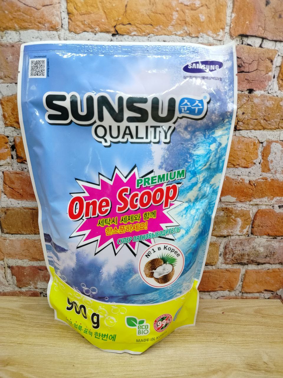 Sunsu Quality One Scoop Универсальный пятновыводитель премиального класса 900 гр в мягкой упаковке