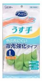 ST Family Перчатки виниловые для бытовых и хозяйственных нужд уплотненные на кончиках пальцев размер L Зеленые