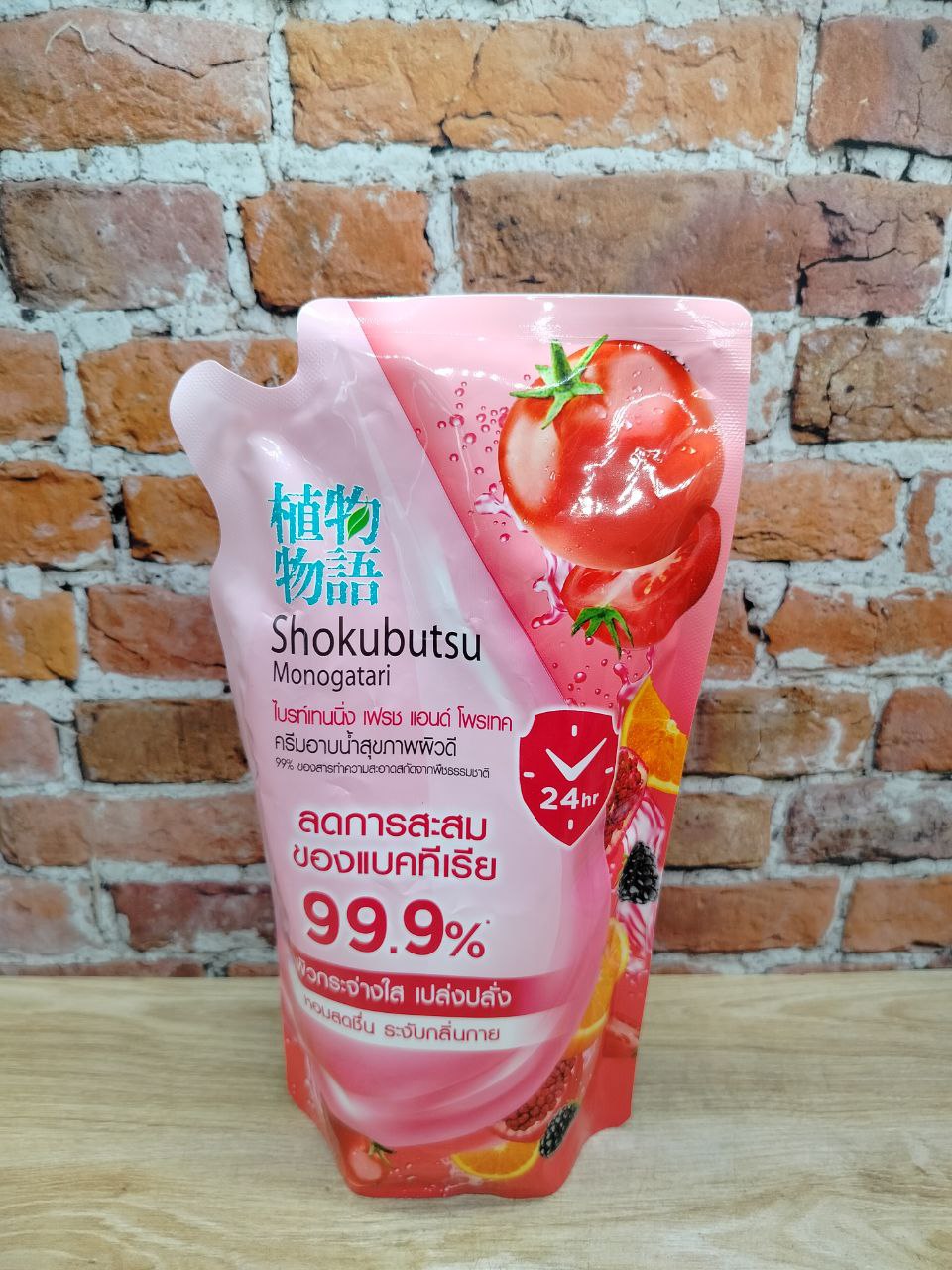 Lion Shokubutsu Brightening Fresh & Protect Крем-гель для душа Здоровье и защита 400 мл запасной блок