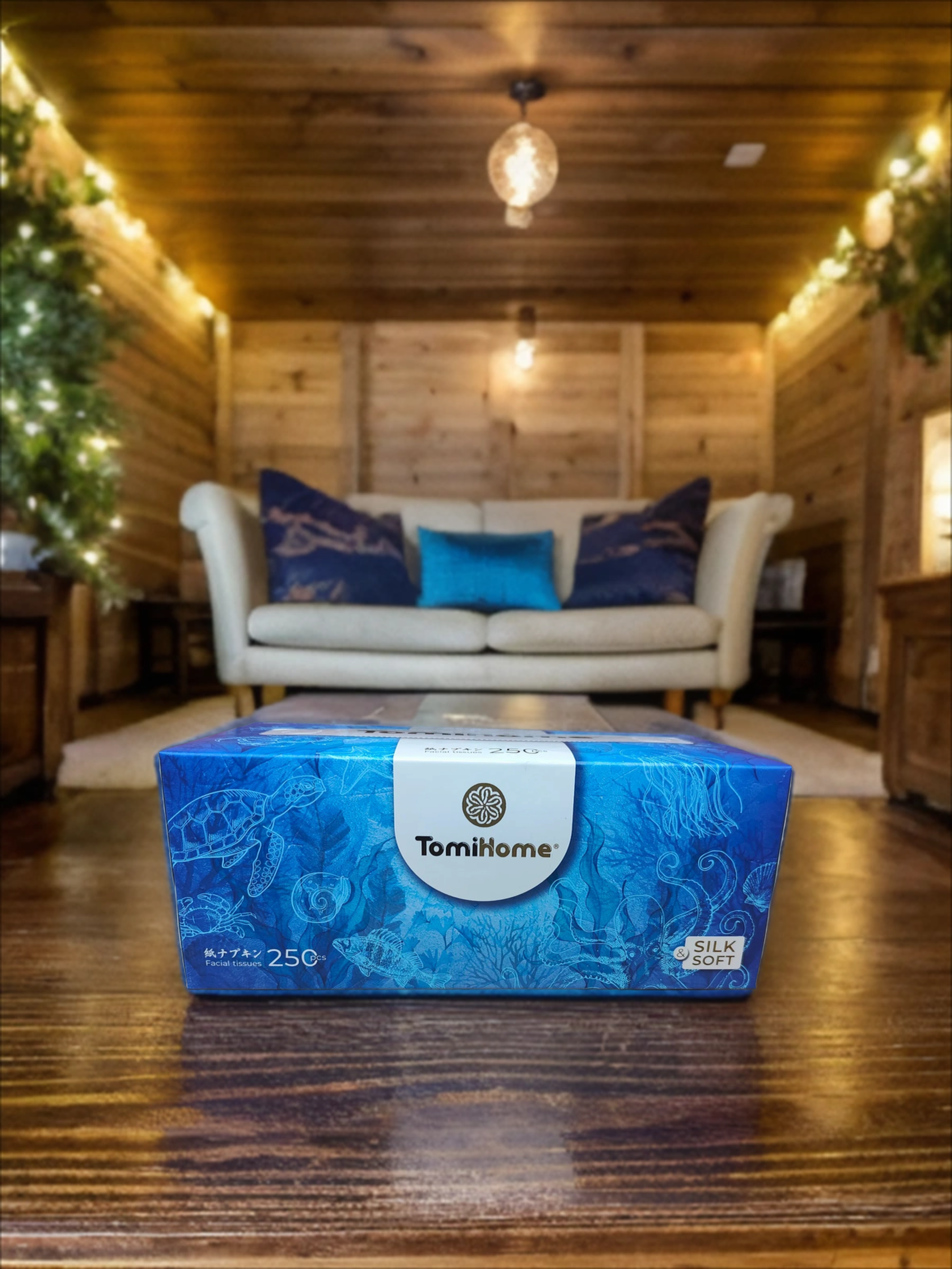 TomiHome GEO Soft & Silk Ocean Салфетки-выдергушки бумажные двухслойные 20*19 см 250 шт