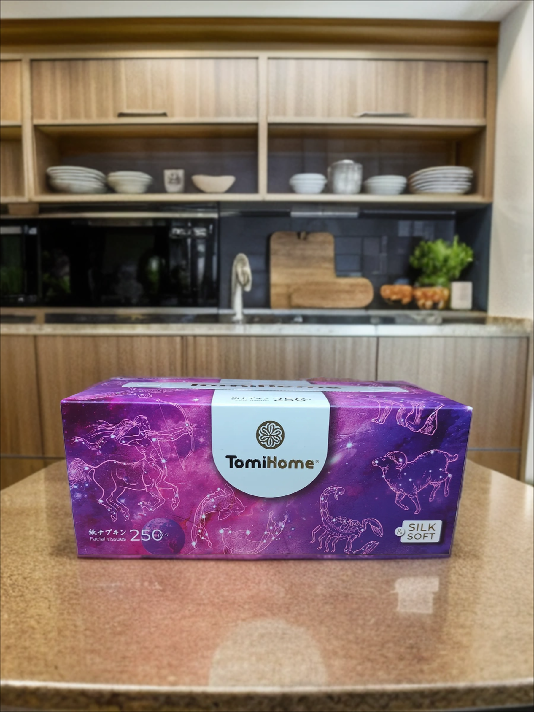 TomiHome GEO Soft & Silk Space Салфетки-выдергушки бумажные двухслойные 20*19 см 250 шт