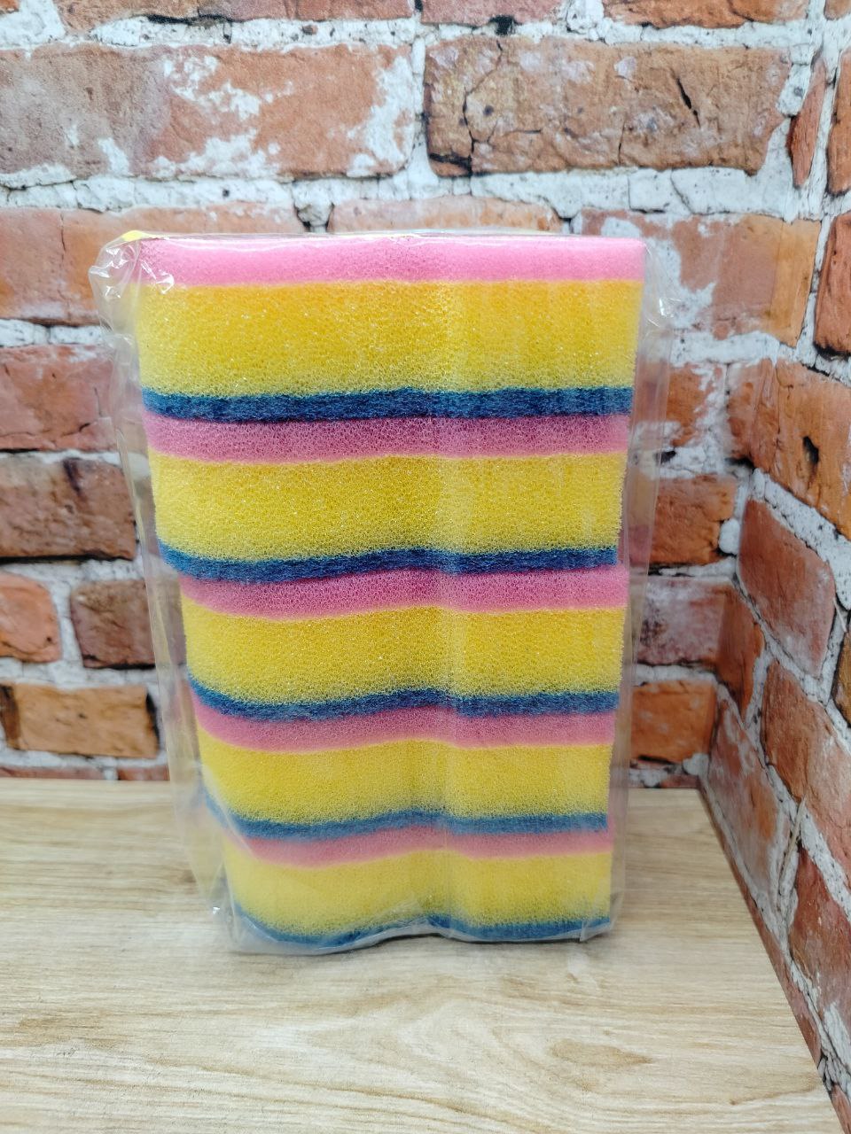 Kikulon Pro Sponge S-Type Губки для мытья посуды S-образные профессиональные трехслойные с антибактериальной пропиткой и жестким верхним слоем 11*7*3,5 см