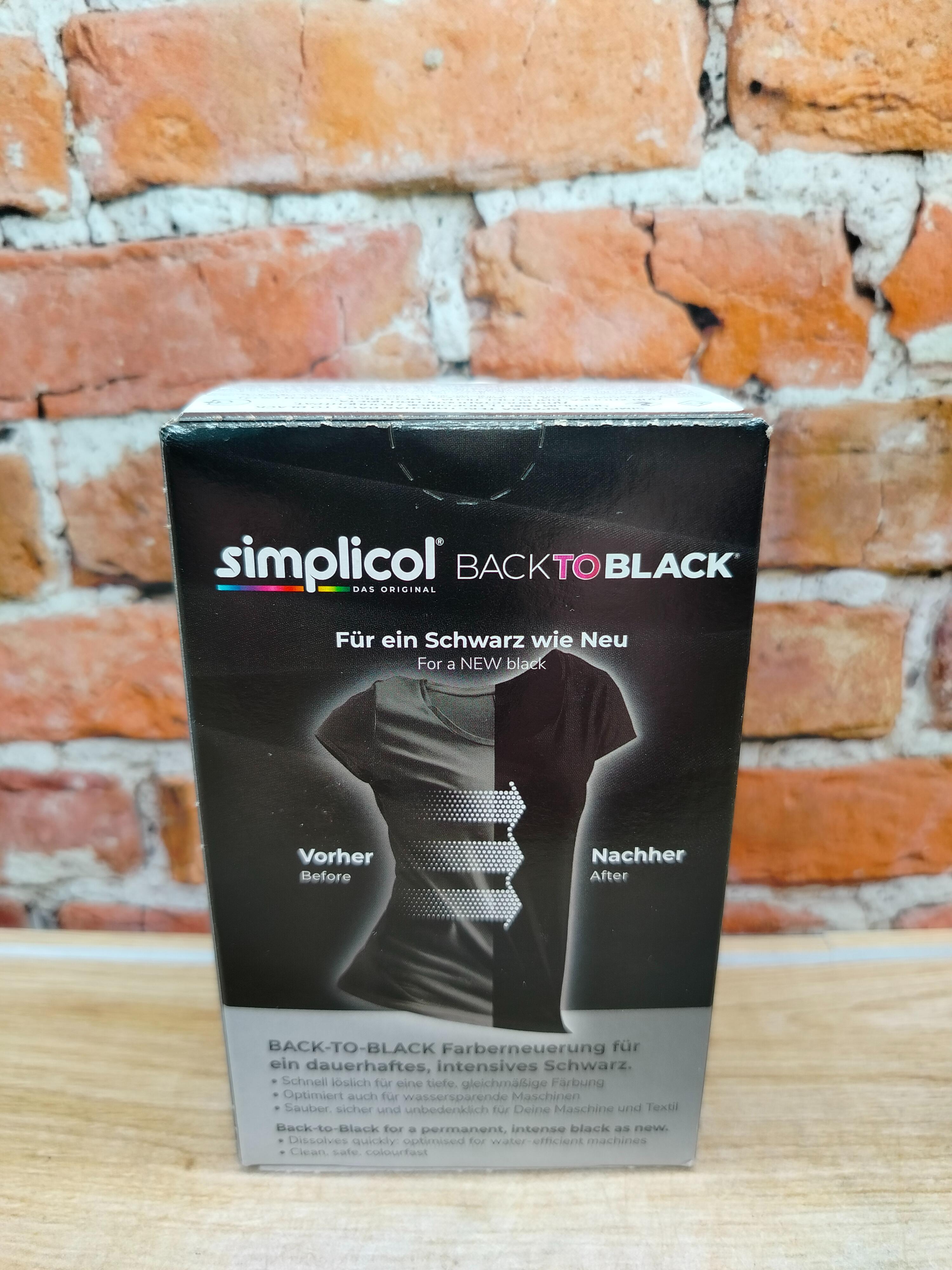 Simplicol Back to Black Краска текстильная для окрашивания и восстановления одежды и тканей Черного цвета 400 гр
