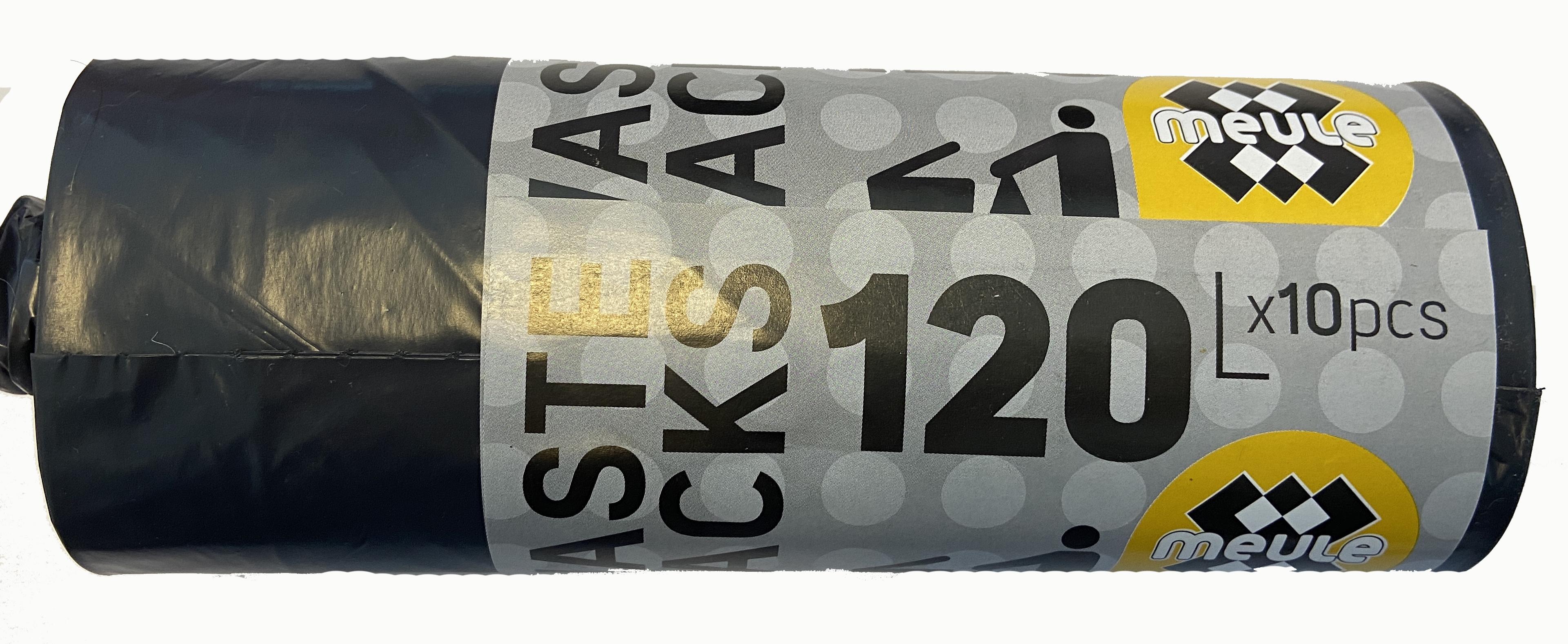 Meule Waste Sacks Мешки для мусора плотные черные 120 л 10 шт в рулоне