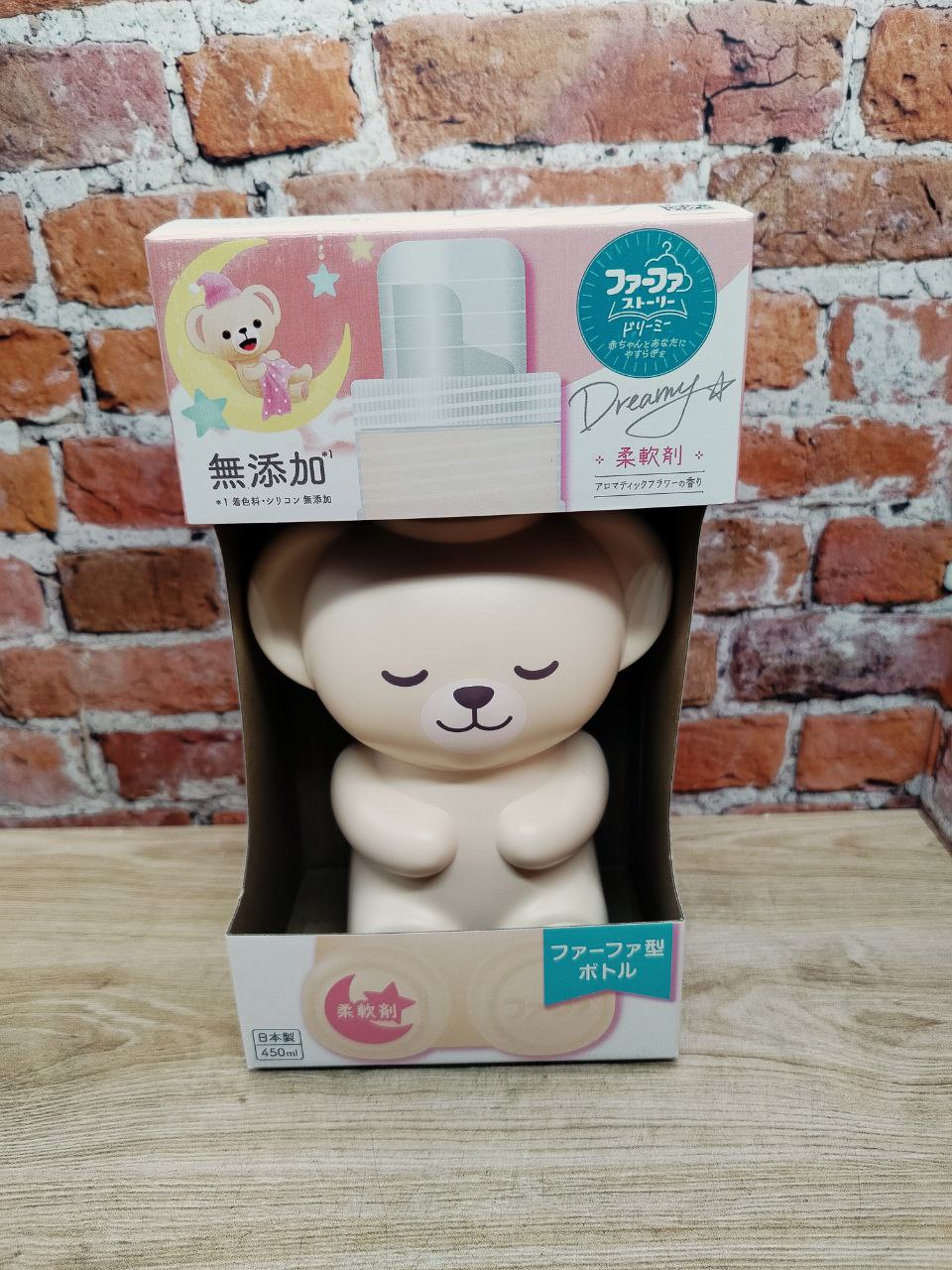 Nissan FaFa Story Limited Dreamy Кондиционер-ополаскиватель для белья с антибактериальным эффектом и ароматом Цветов 40 мл в фигурном флаконе Мишка