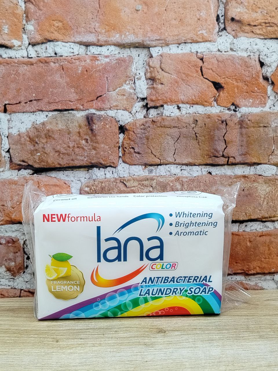 Lana Color Antibacterial Laundry Soap Lemon Хозяйственное мыло антибактериальное для стирки и застирывания Лимон 255 гр