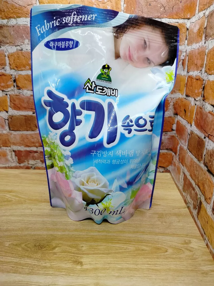 Sandokkaebi Soft Aroma Aqua Blue Кондиционер для белья Свежесть океана 1300 мл запасной блок