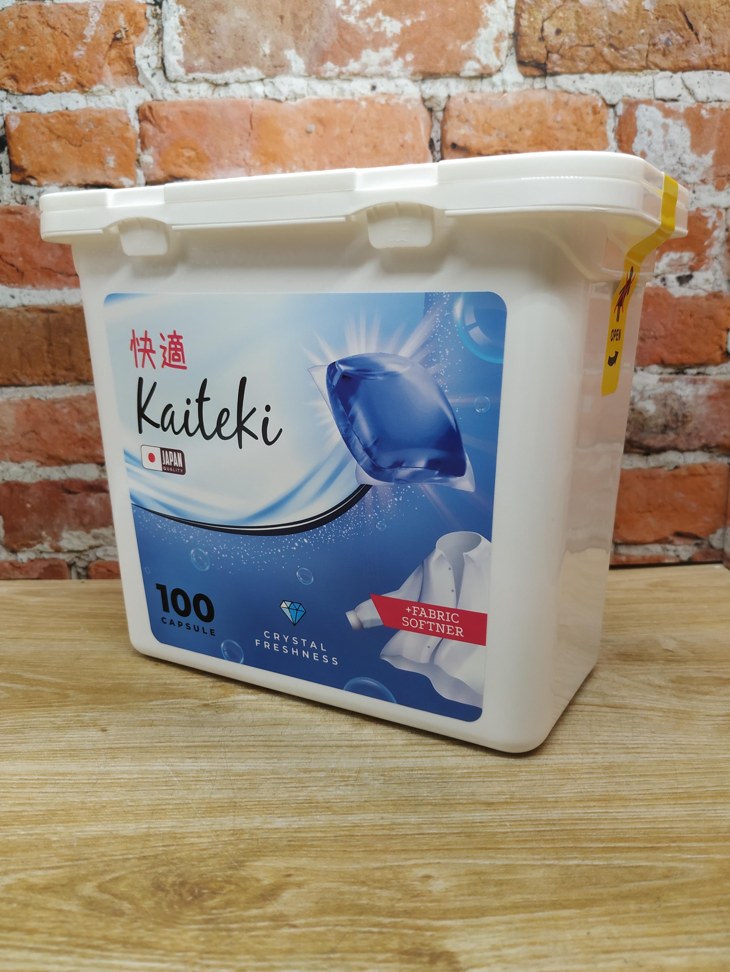 Kaiteki Capsule Softener Crystal Freshness Капсулы для стирки 3 в 1 аромат Кристальная свежесть 100 шт 800 гр