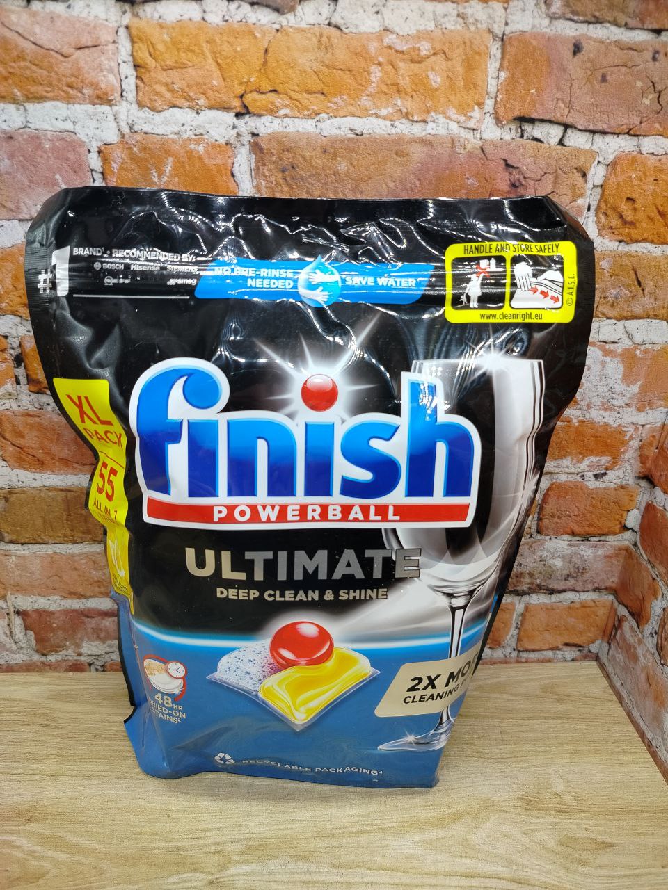 Finish PowerBall Ultimate All In 1 Lemon Капсулы для посудомоечной машины Лимон 55 шт 709,5 гр в zip-пакете