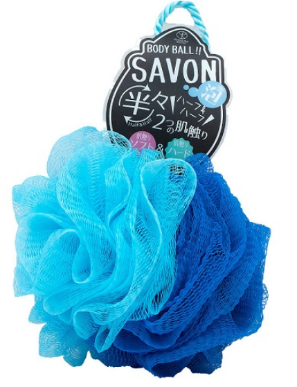 Yokozuna Savon Body Ball Мочалка для тела Шар двухсторонняя Голубая
