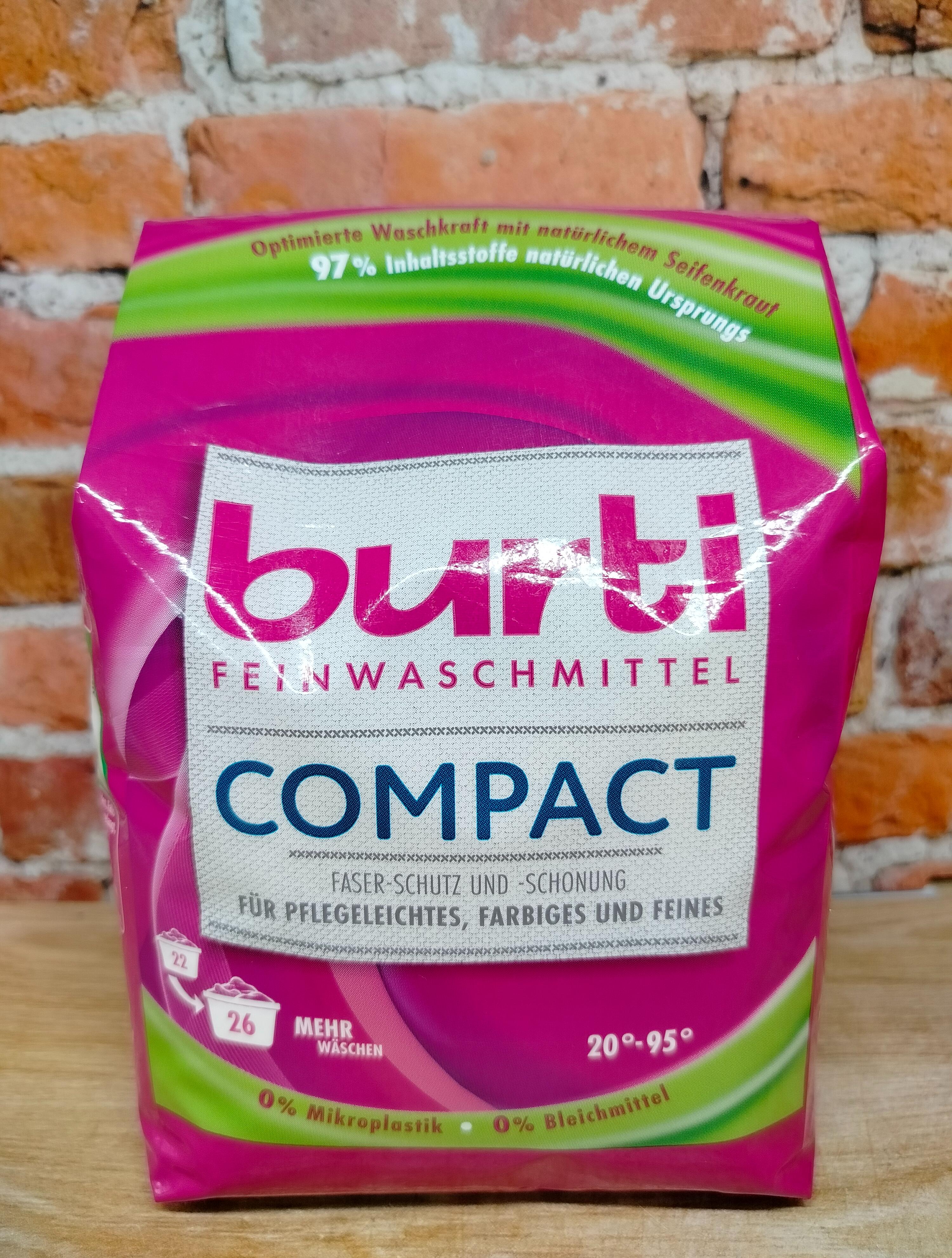 Burti Сompact Концентрированный универсальный стиральный порошок для цветного и тонкого белья 1,3 кг на 26 стирок