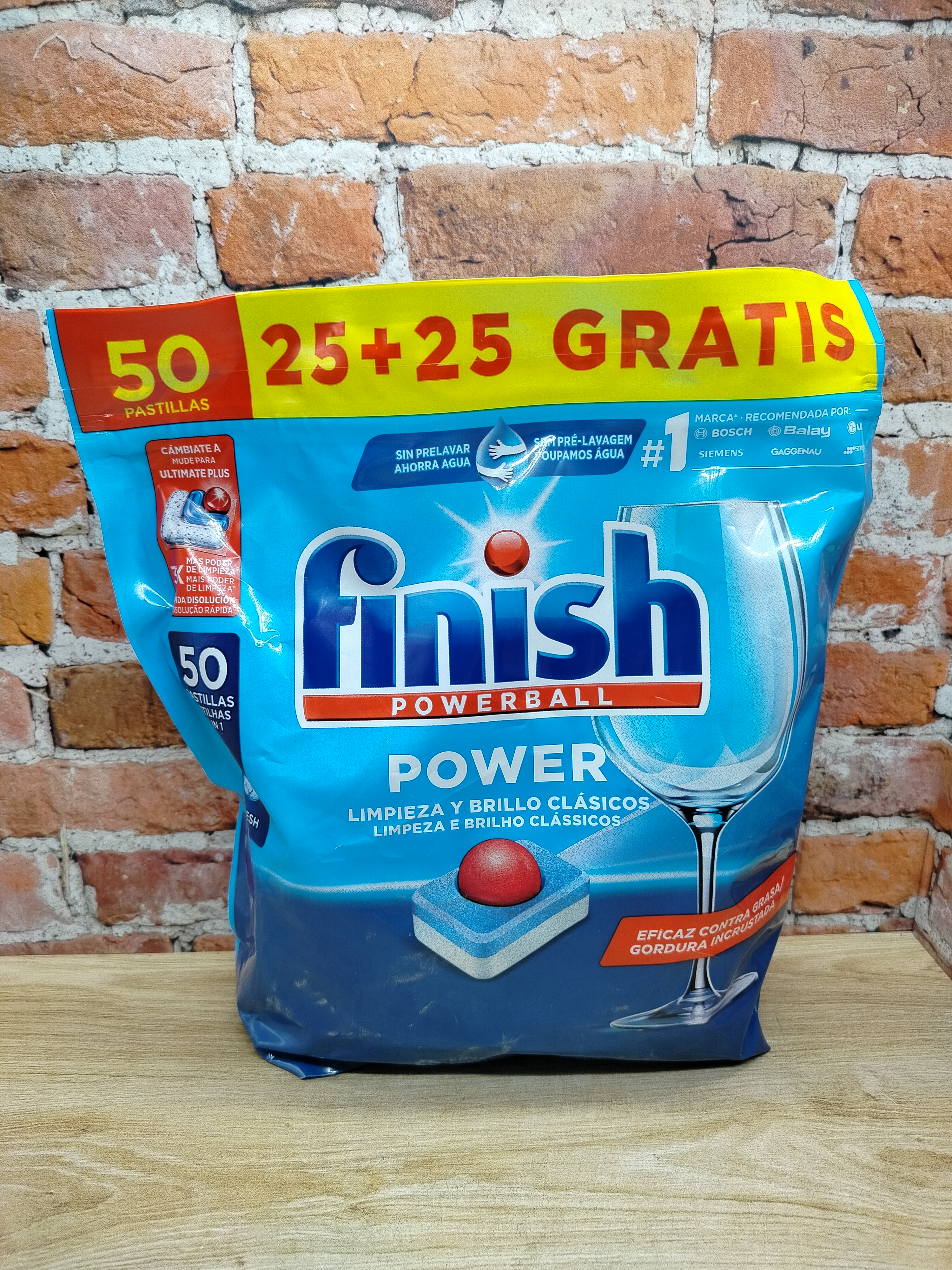 Finish Powerball Power All in 1 Fresh Таблетки для посудомоечной машины 50 шт в zip-пакете