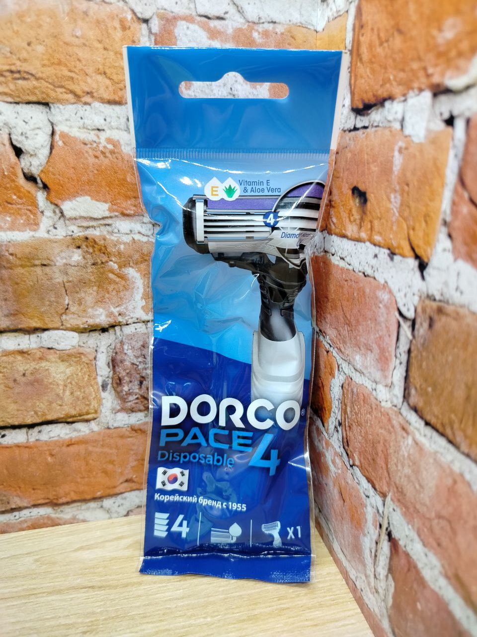 Dorco PACE 4 Одноразовый бритвенный станок мужской 4-ех лезвийный с плавающей головкой