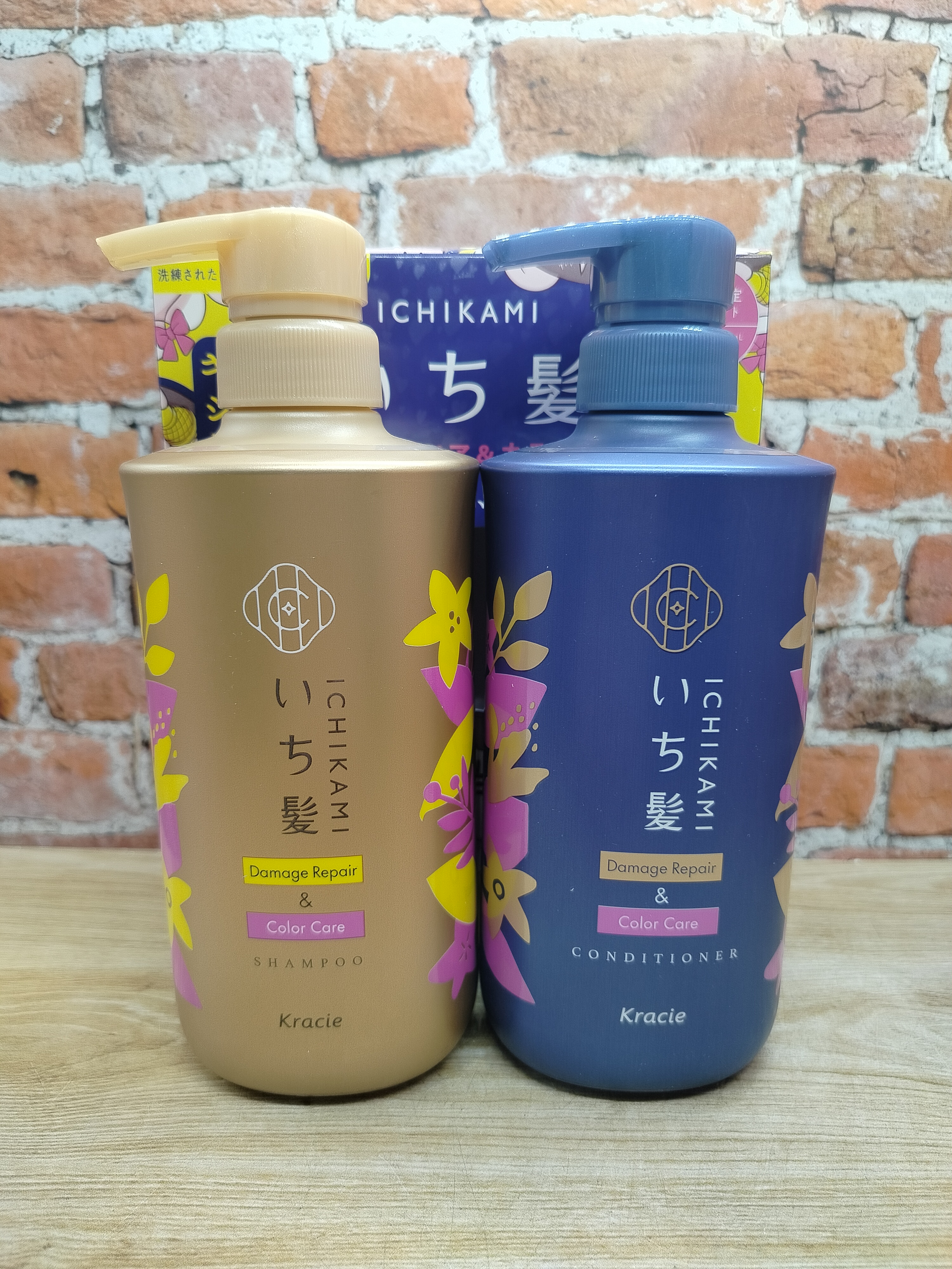 Kracie Ichikami Набор Damage Repair & Color Care: Шампунь 480 мл + кондиционер 480 гр для восстановления поврежденных волос и ухода за цветом