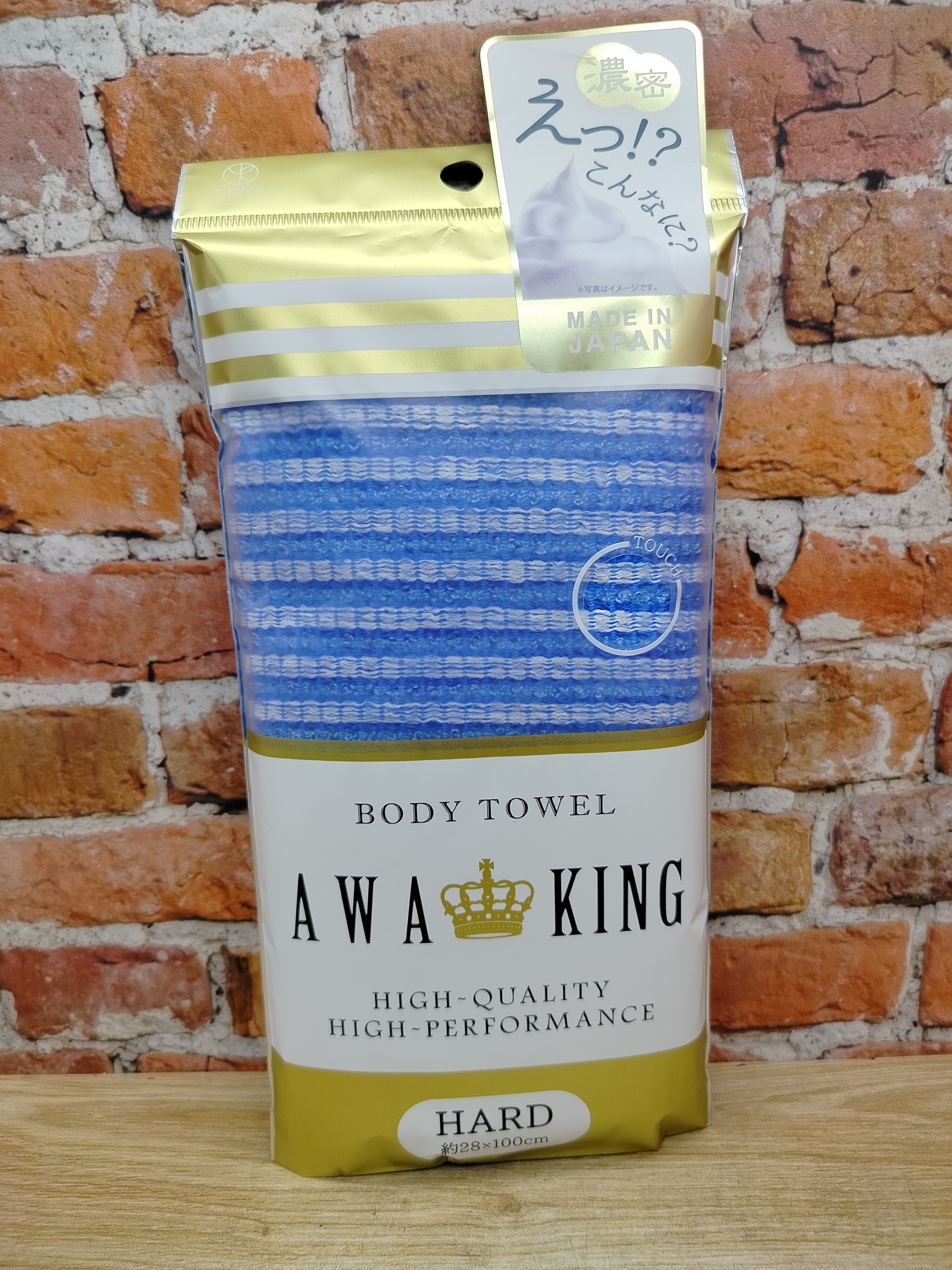 Yokozuna Awa King Нейлоновая массажная мочалка для тела жесткая Голубая 28*100 см