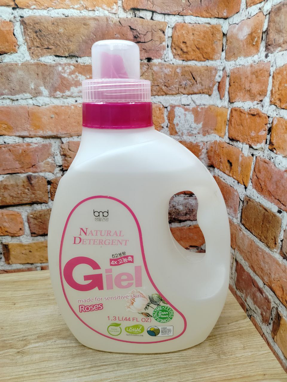 B&D GIEL Super Power Natural Detergent Roses Эко гель для стирки концентрированный для чувствительной кожи с ароматом розы 1,3 л на 52 стирки