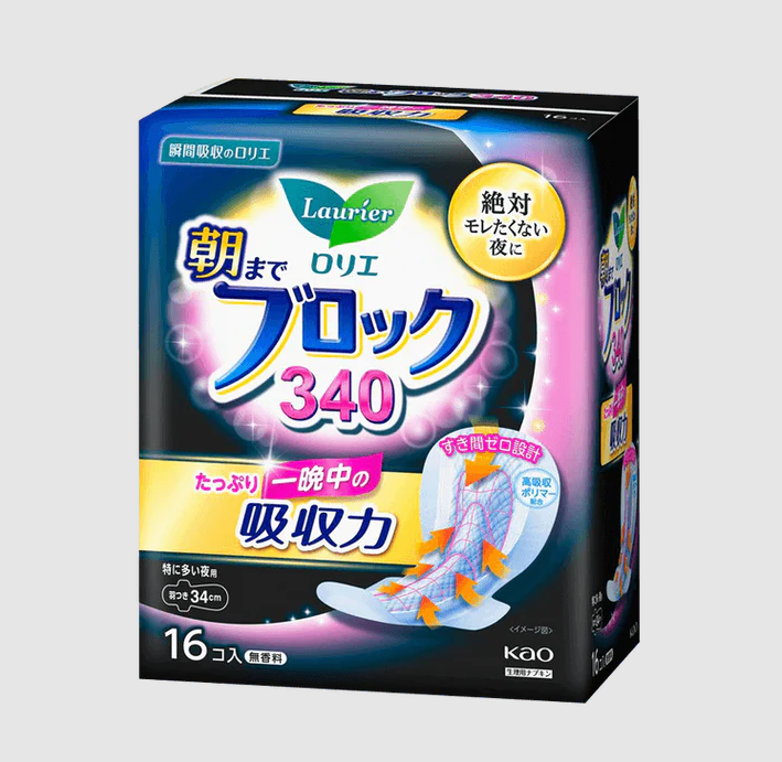 Kao Super Absorbent Ночные гигиенические прокладки с крылышками 34 см 16 шт