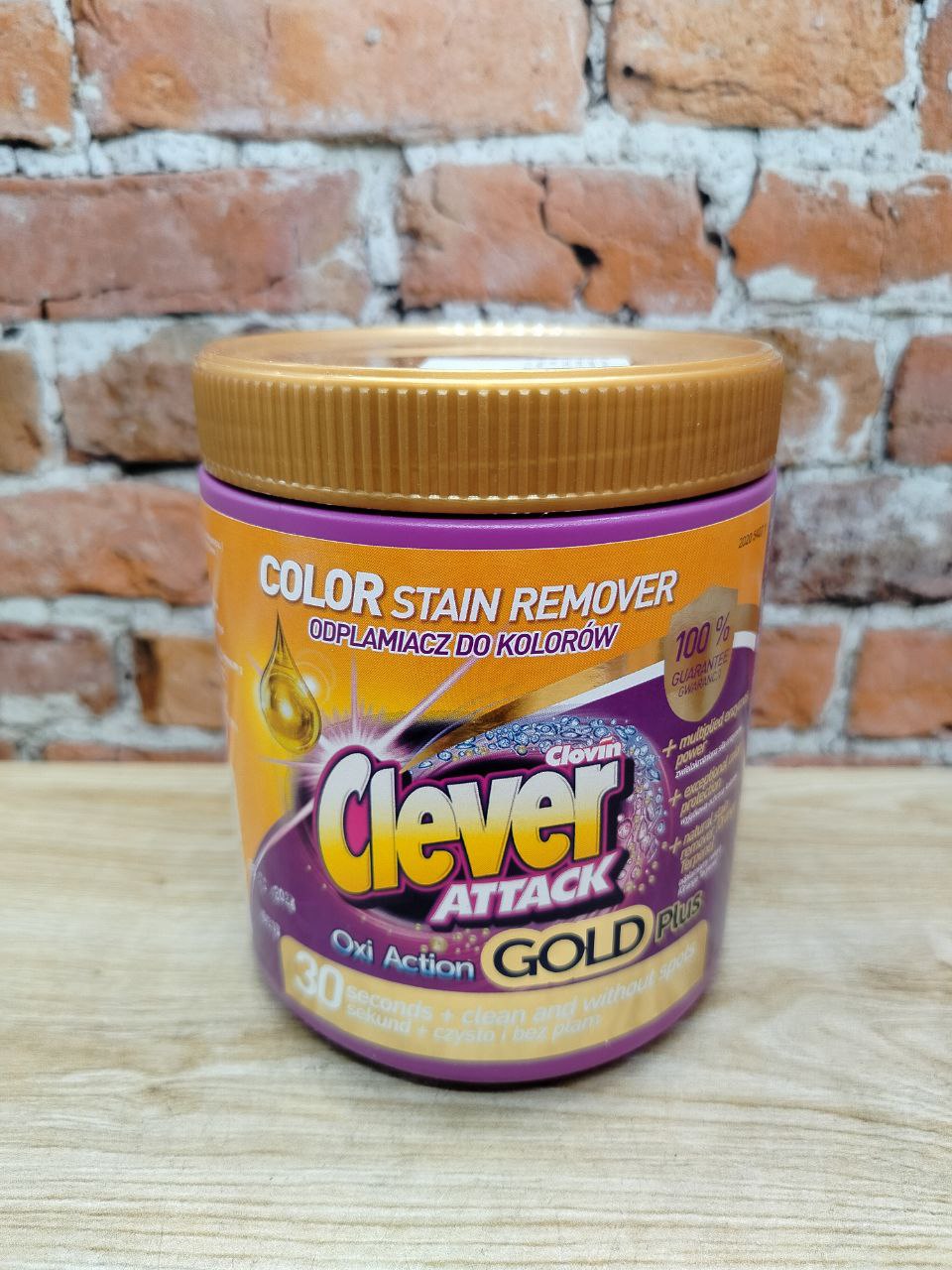 Clovin Clever Attak Oxi Action Gold Plus Color Пятновыводитель универсальный для цветных тканей 730 гр