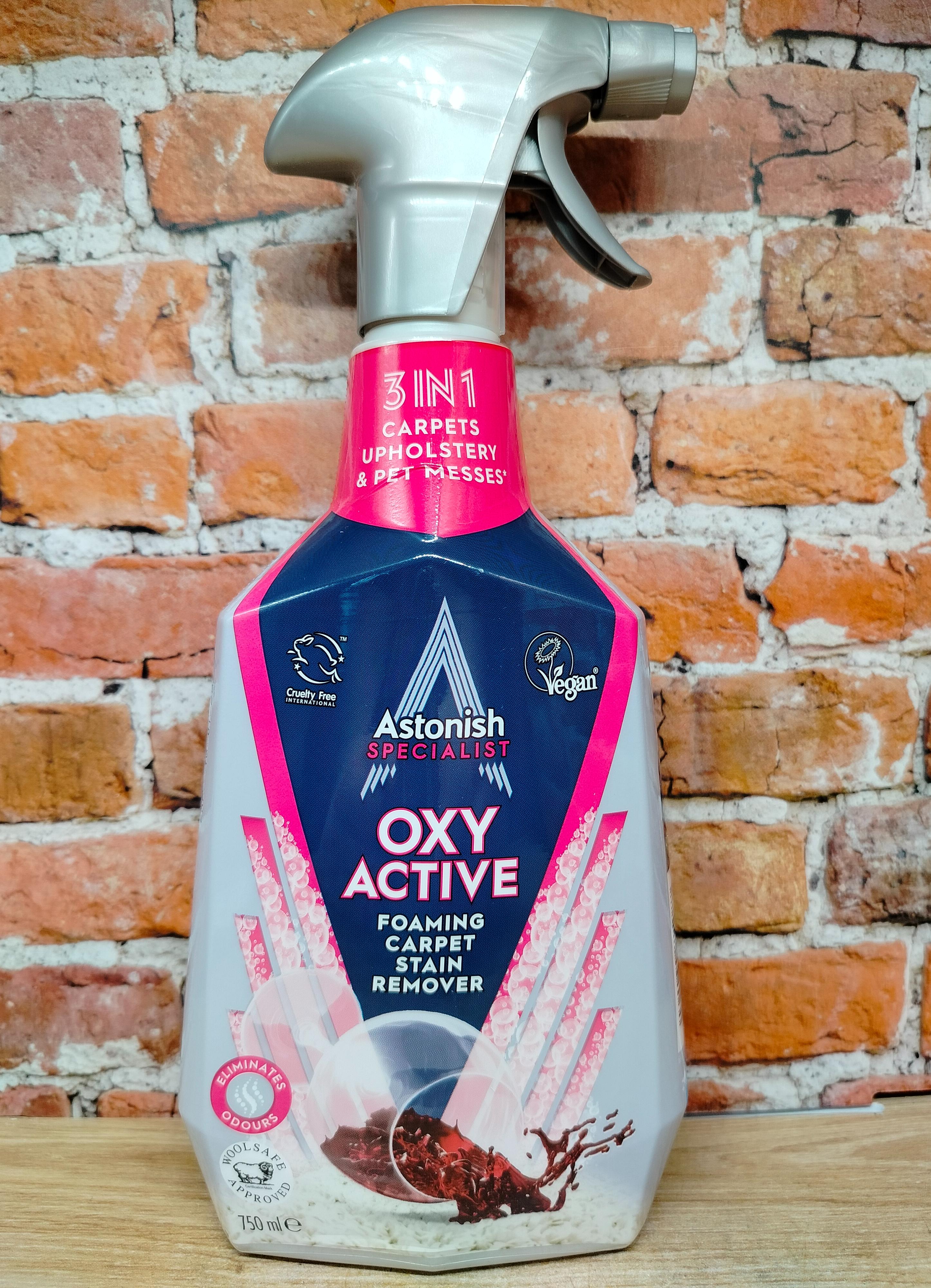 Astonish Oxy Active Foaming Carpet Stain Remover Активный спрей-пятновыводитель 3 в 1 для чистки ковров, обивок и лежанок для животных 750 мл