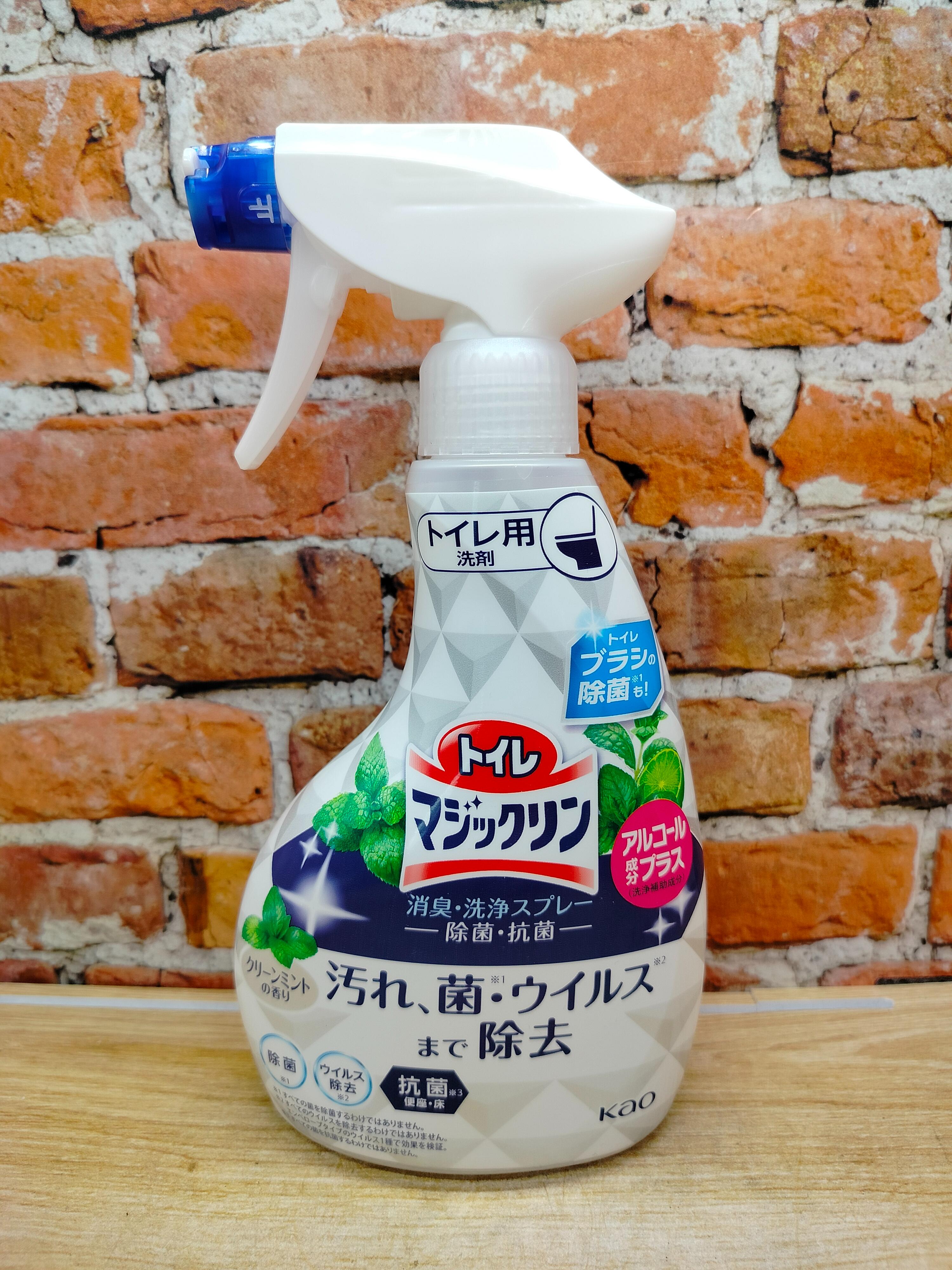Kao Magiclean Toilet Deodorant & Clean Спрей-пенка для быстрой и легкой уборки туалета с ароматом мяты и цитрусов 350 мл