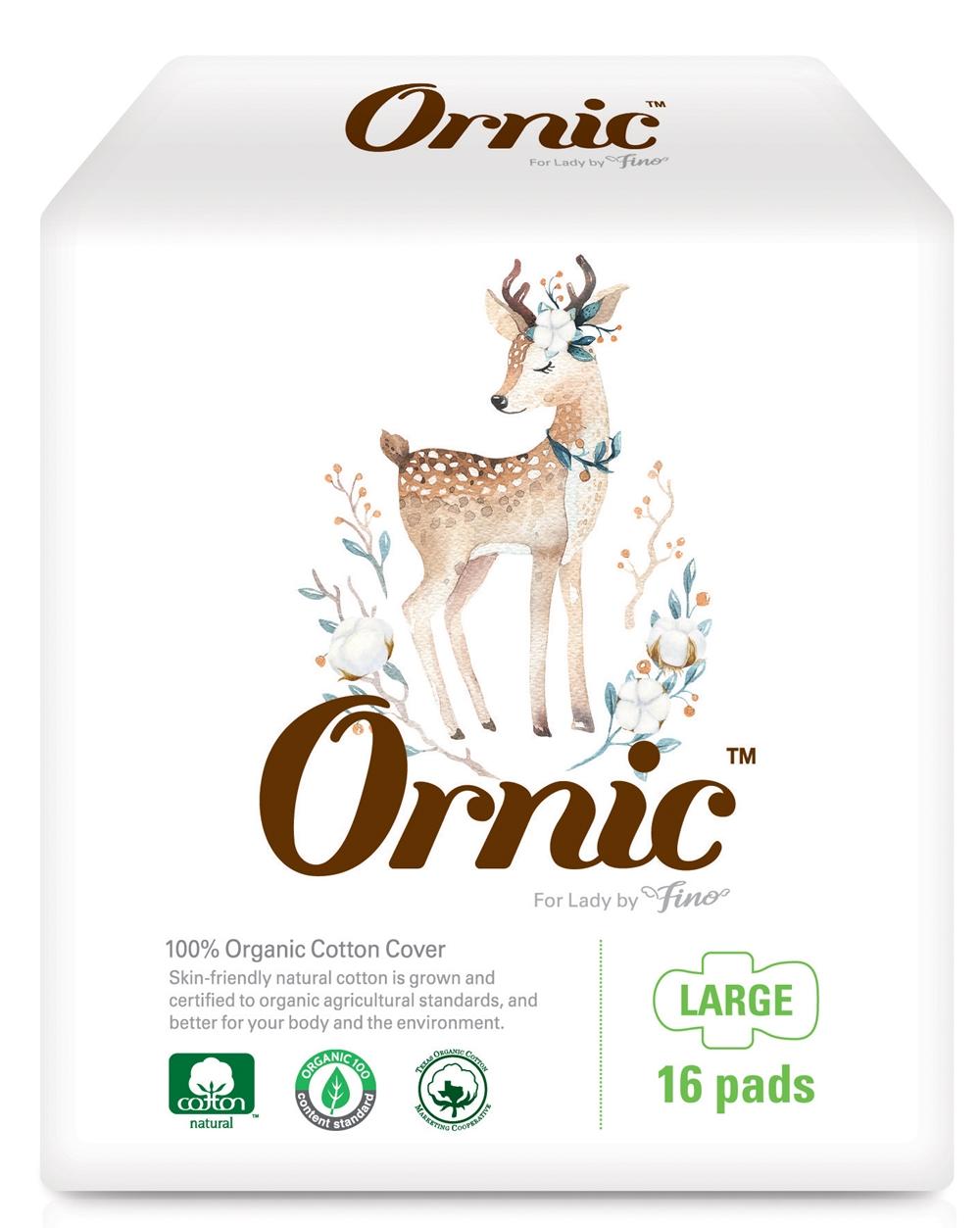 SsangYoung Ornic Fino Large Классические тонкие гигиенические прокладки с крылышками Супер 28 см 16 шт