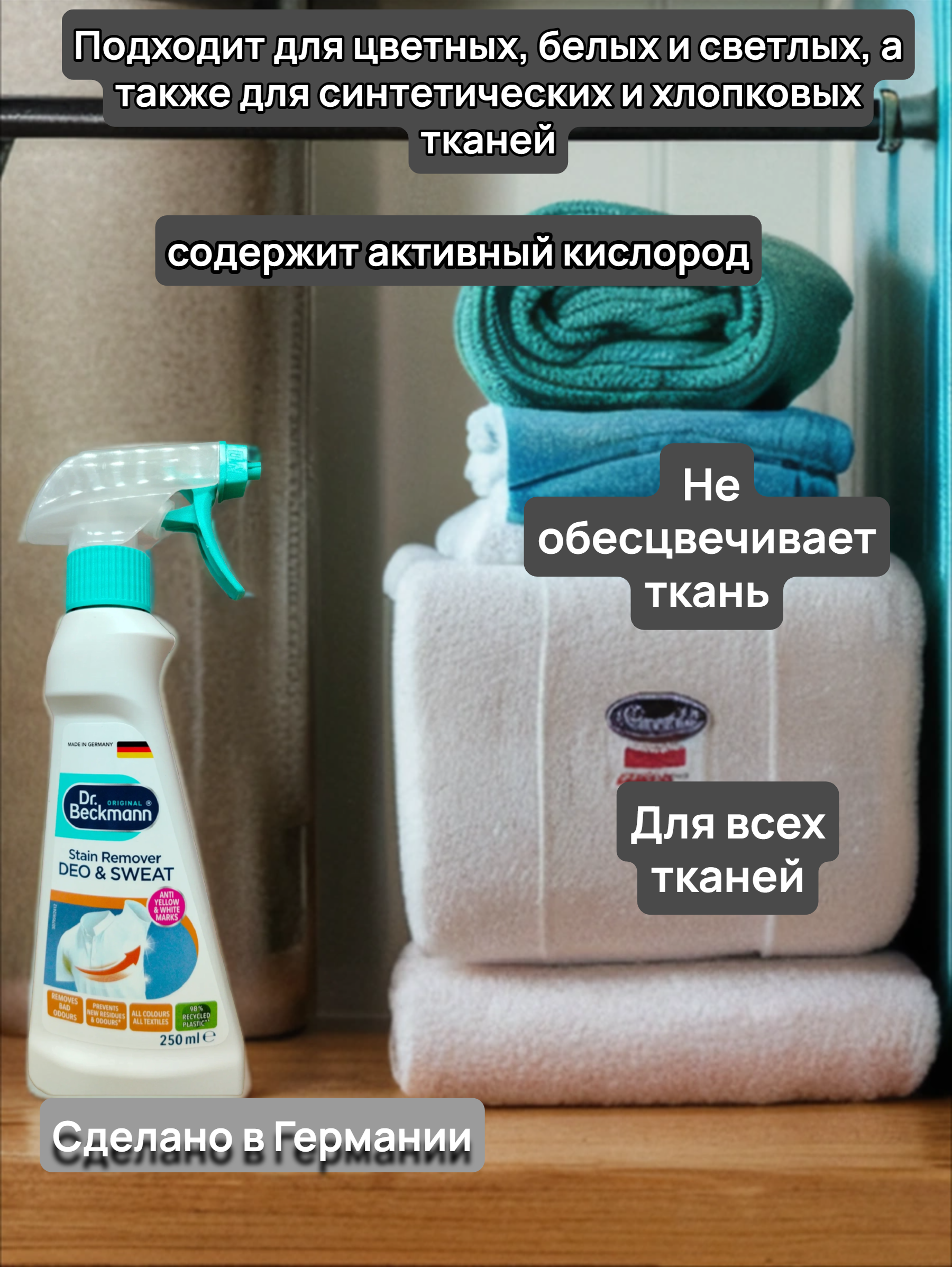 Dr. Beckmann Спрей-пятновыводитель от пятен дезодоранта и пота 250 мл