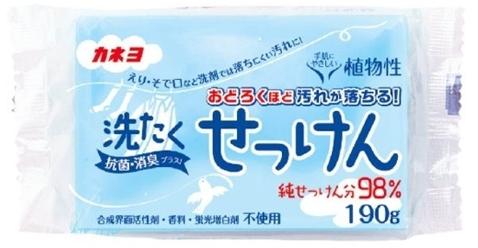 Kaneyo Мыло хозяйственное с антибактериальным эффектом для удаления стойких пятен с одежды 98% жирных кислот 190 гр